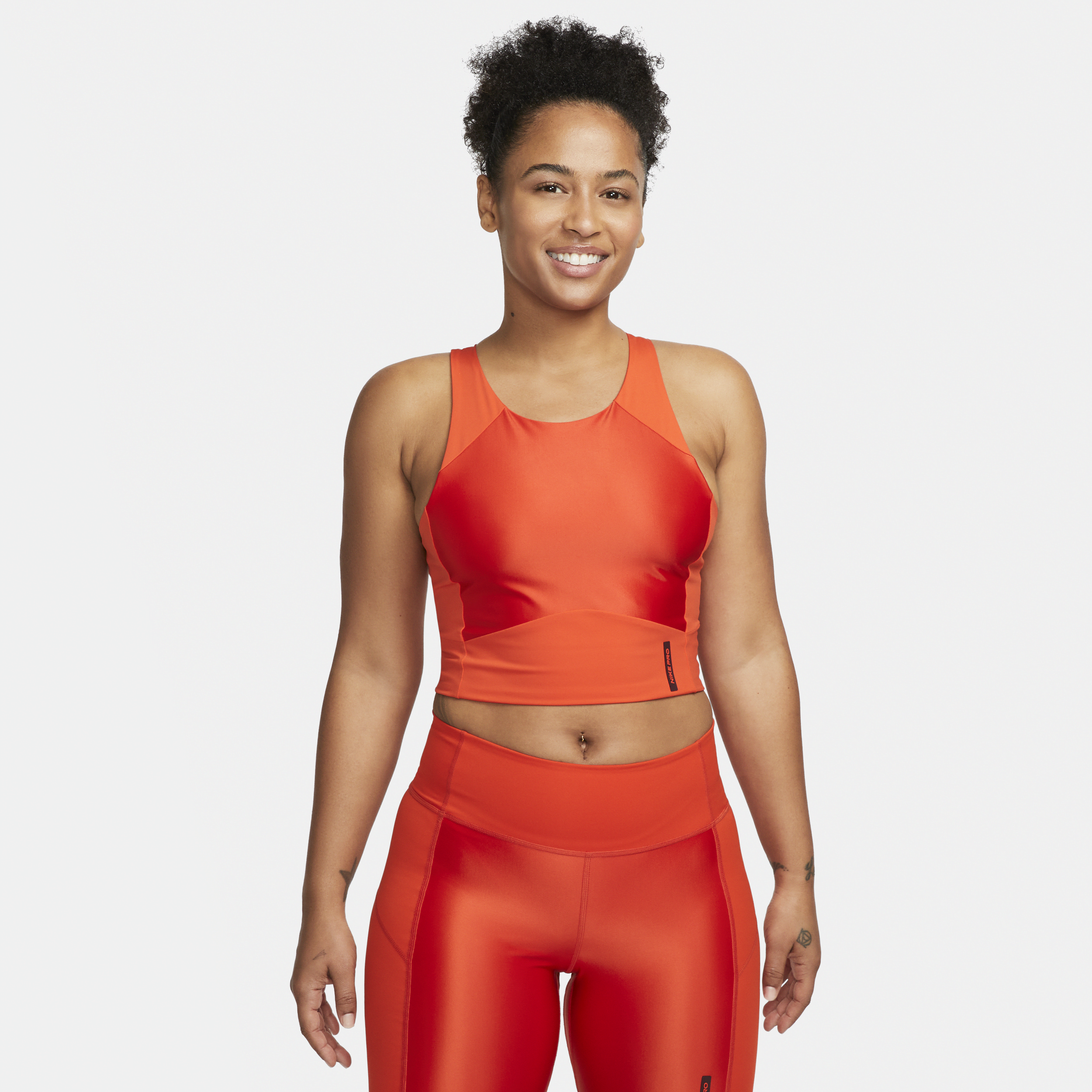 Nike Pro Dri-FIT cropped tanktop voor dames - Rood