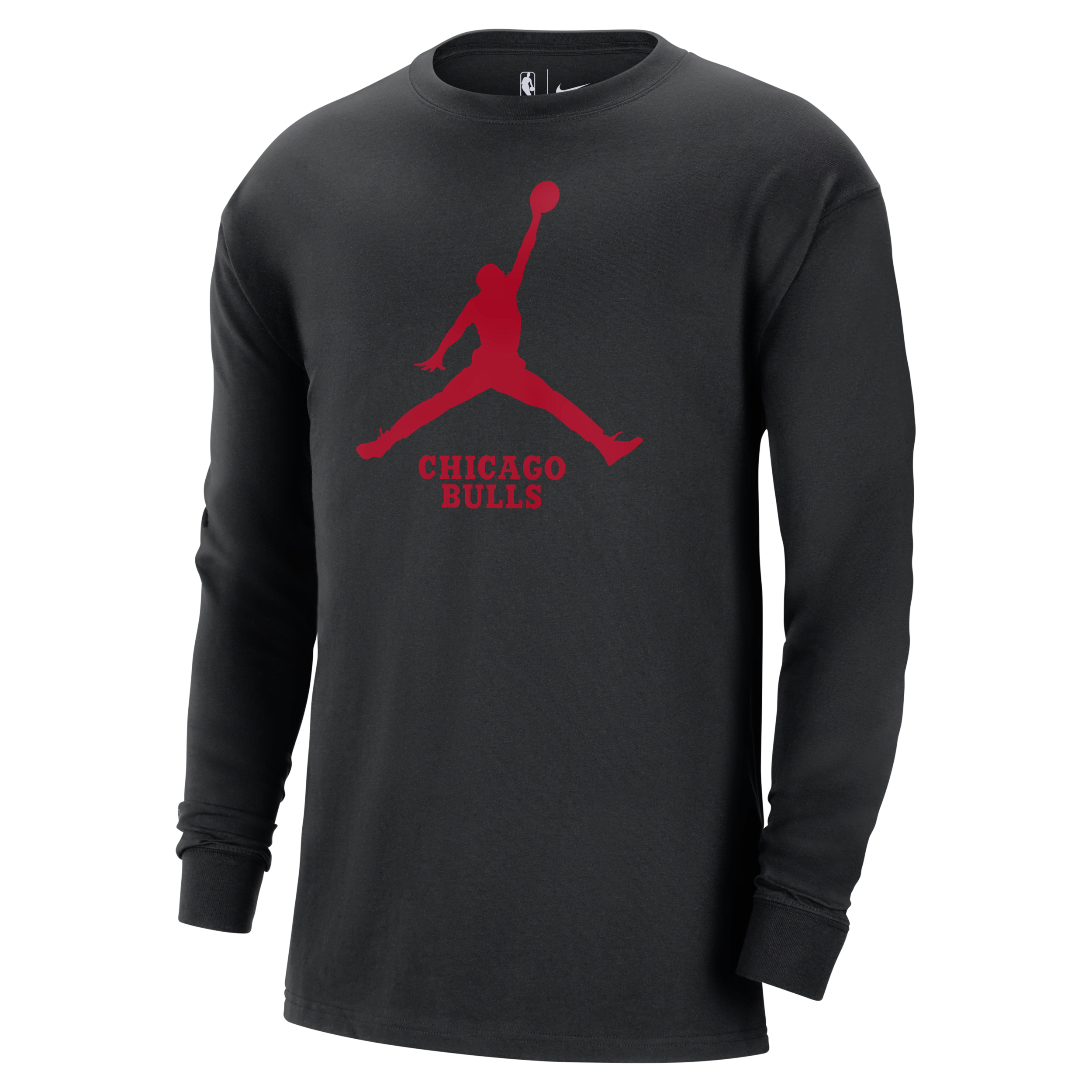 Nike Chicago Bulls Essential Jordan NBA-herenshirt met lange mouwen - Zwart