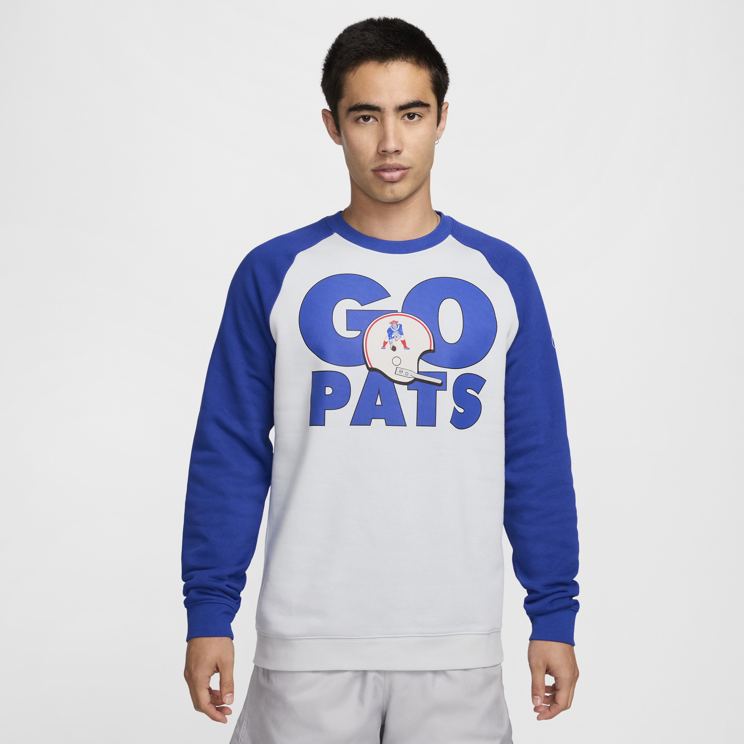Nike Historic Raglan (NFL Patriots)-sweatshirt til mænd - grå