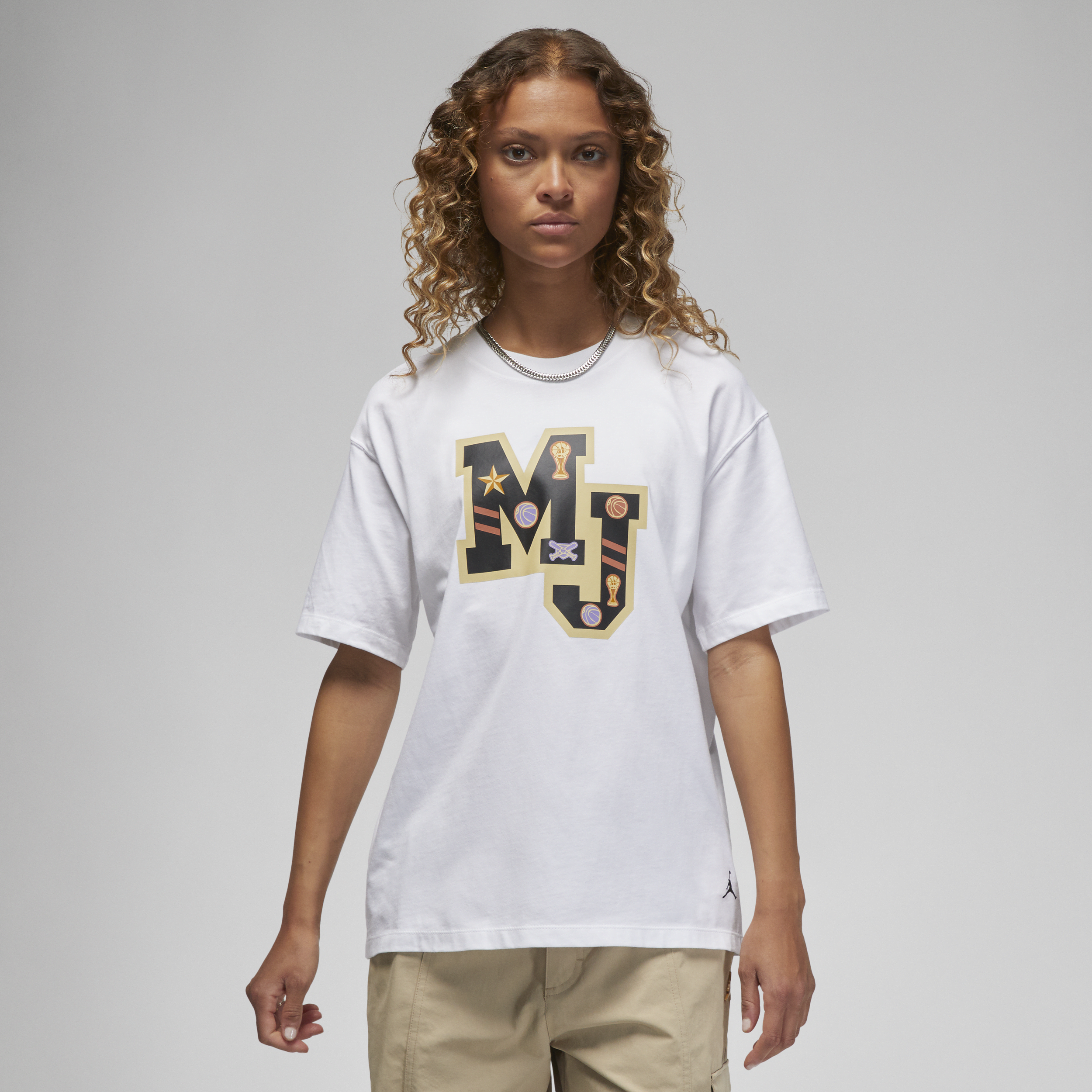 Jordan-kæreste-T-shirt med grafik til kvinder - hvid
