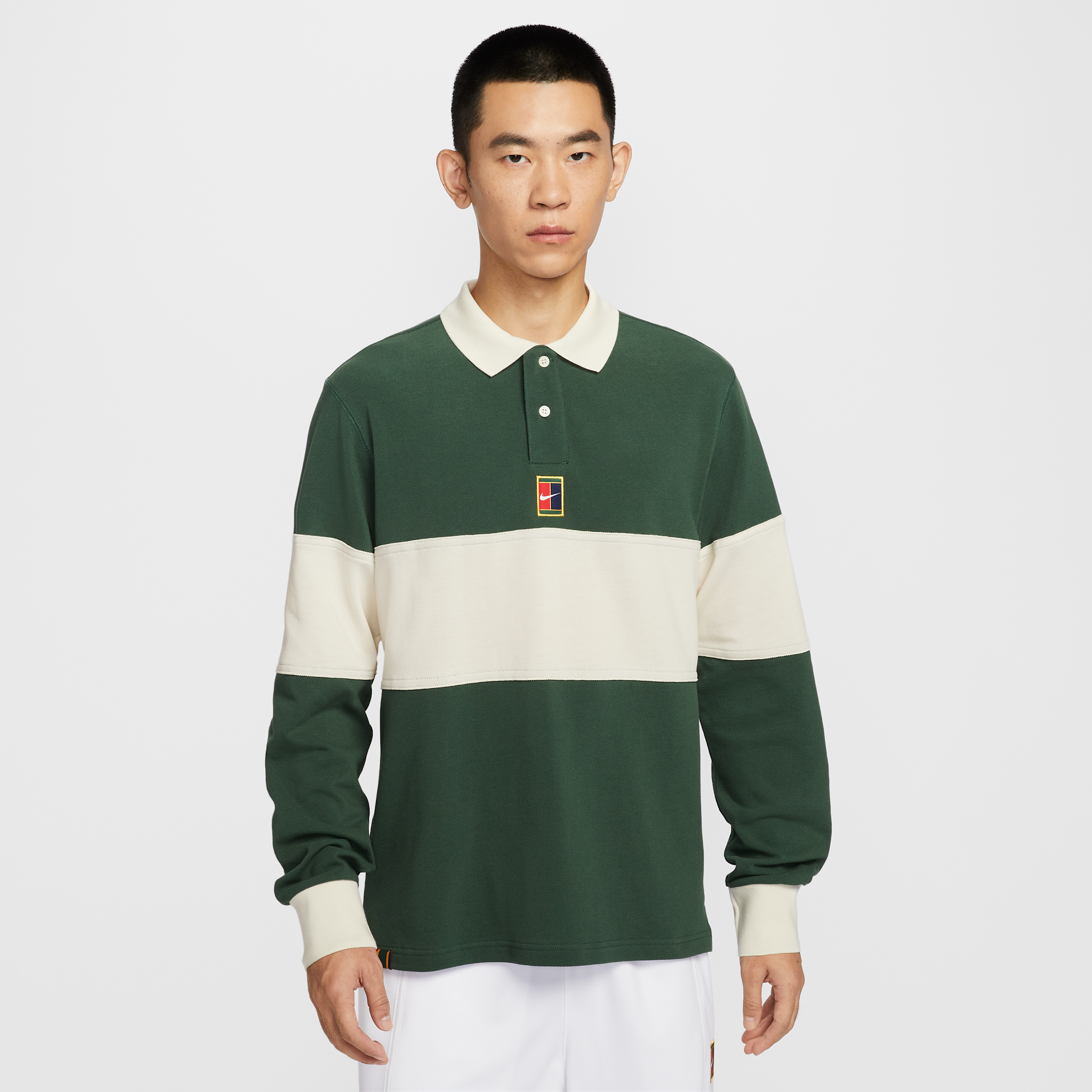 【ナイキ（NIKE）公式ストア】ナイキコート メンズ ヘリテージ テニス ロングスリーブ ポロ HQ1749-323 グリーン