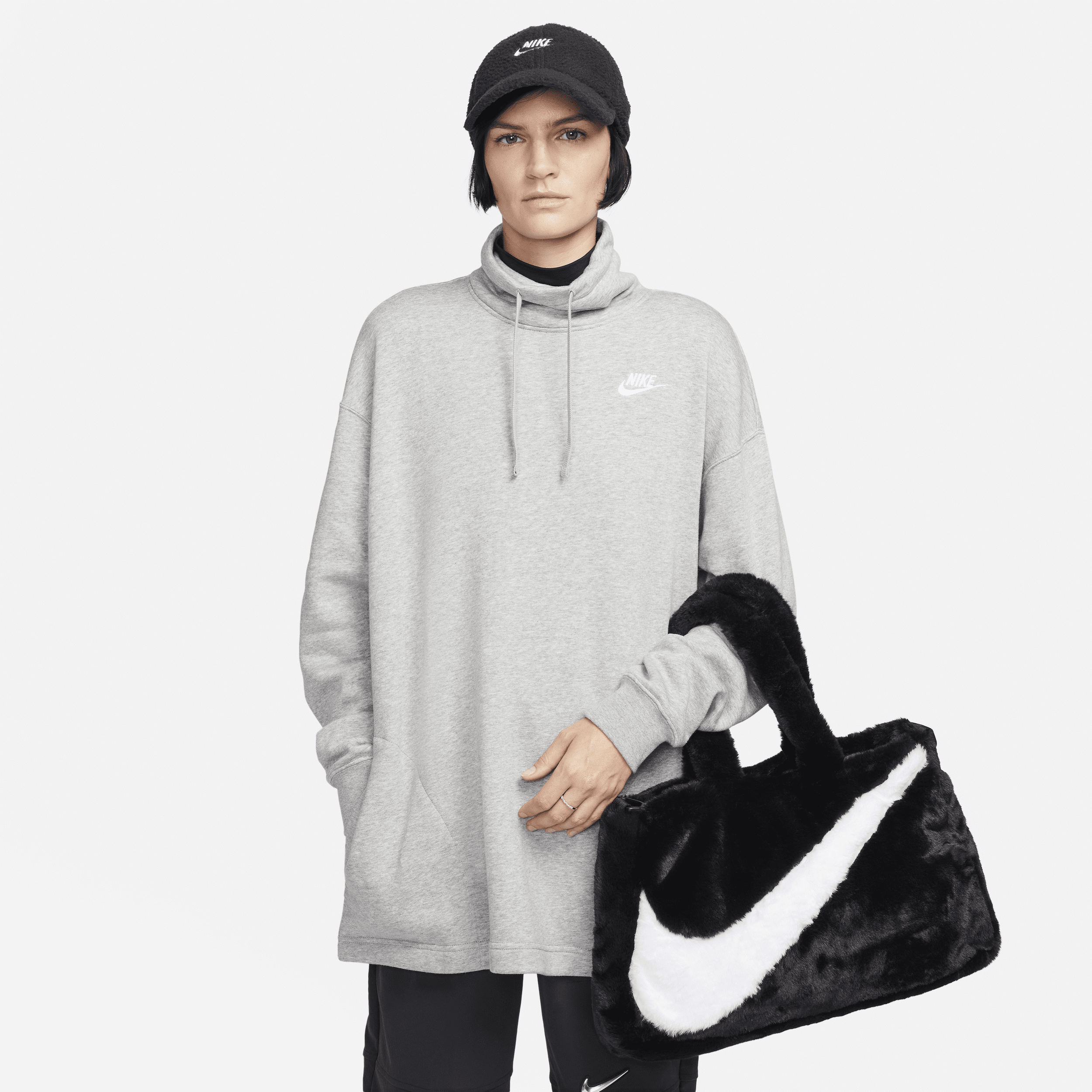 Nike Sportswear Bolsa de mano de pelo sintético (10 L) - Negro