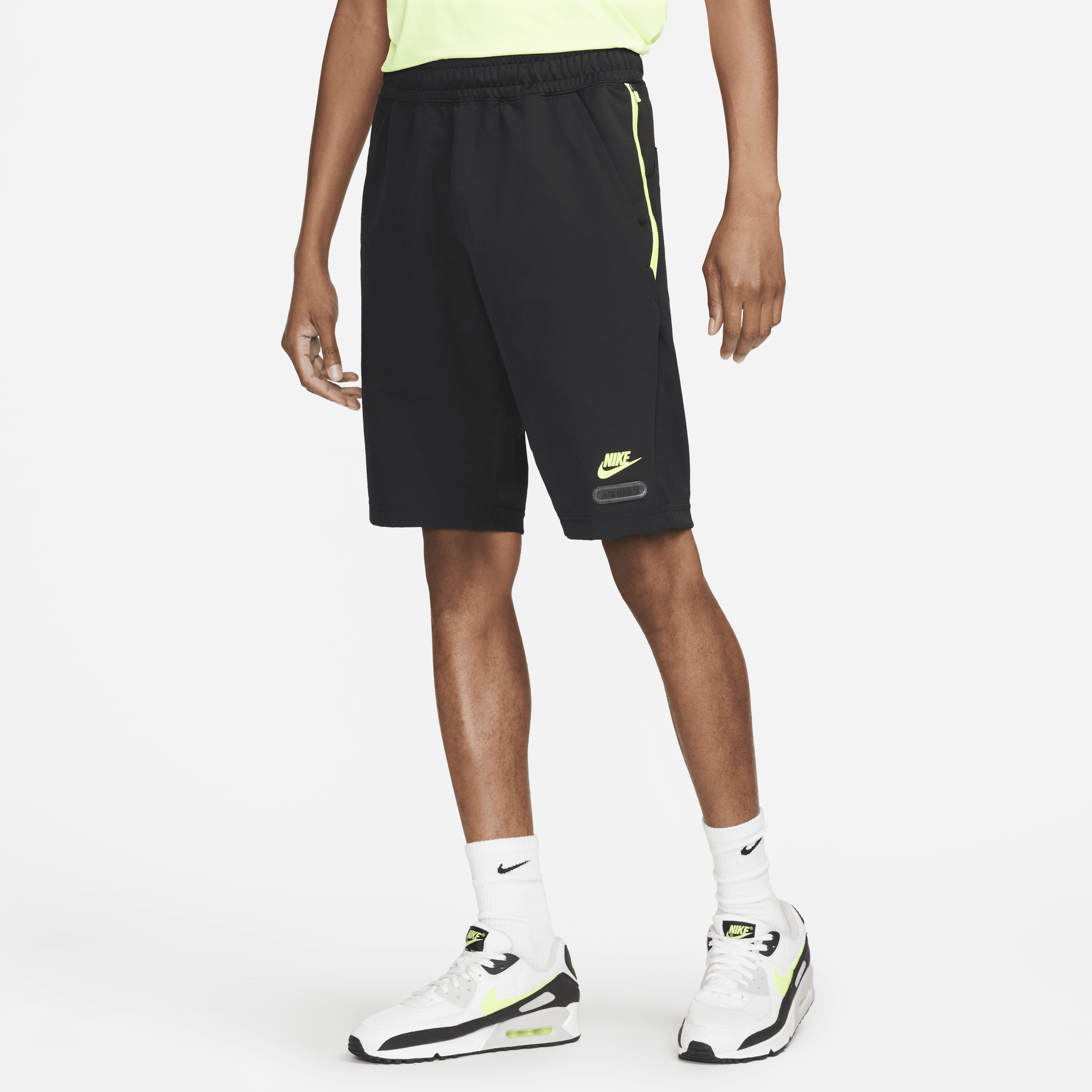 Nike neon small clearance logo shorts black