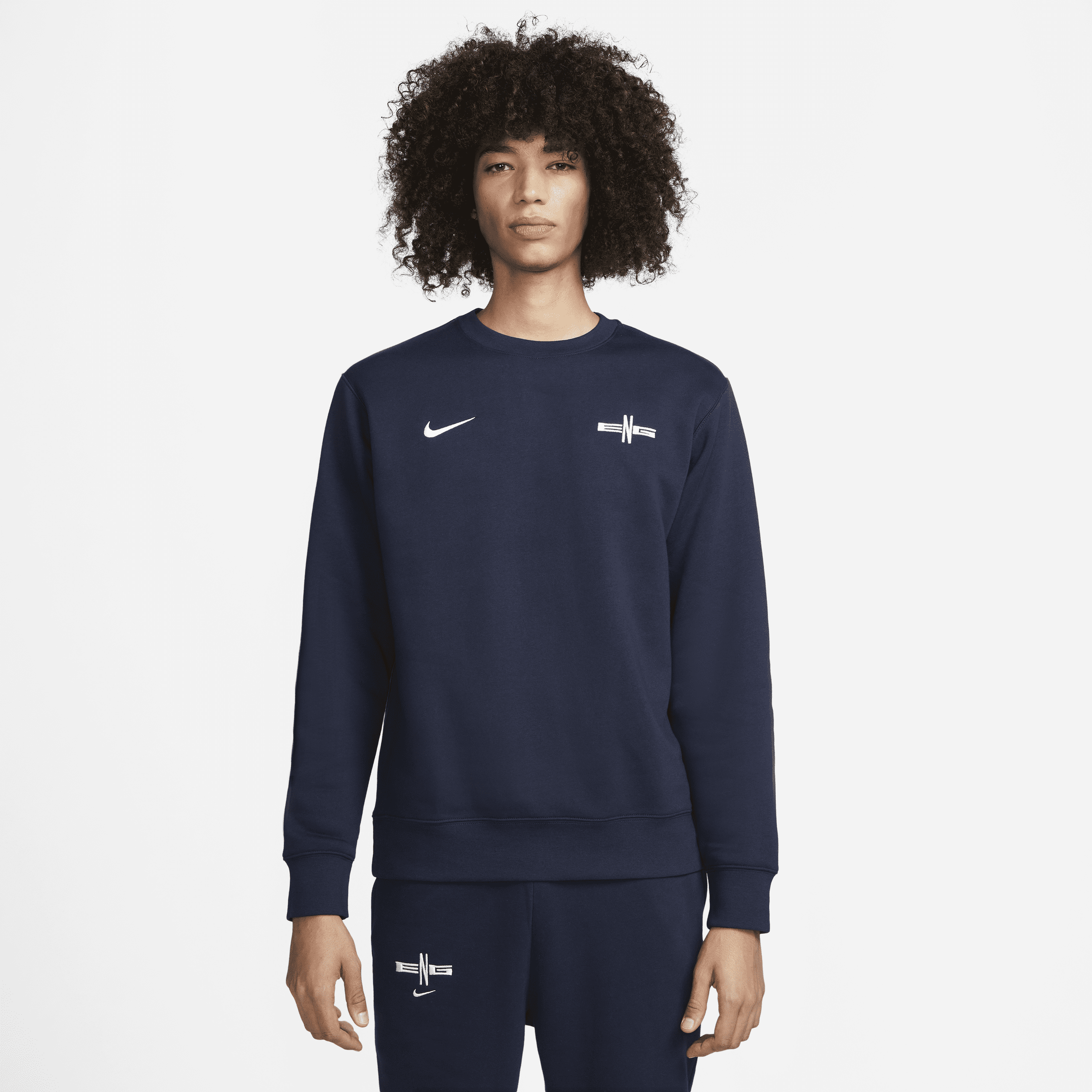 England Club Nike Football-pullover-crewtrøje til mænd - blå
