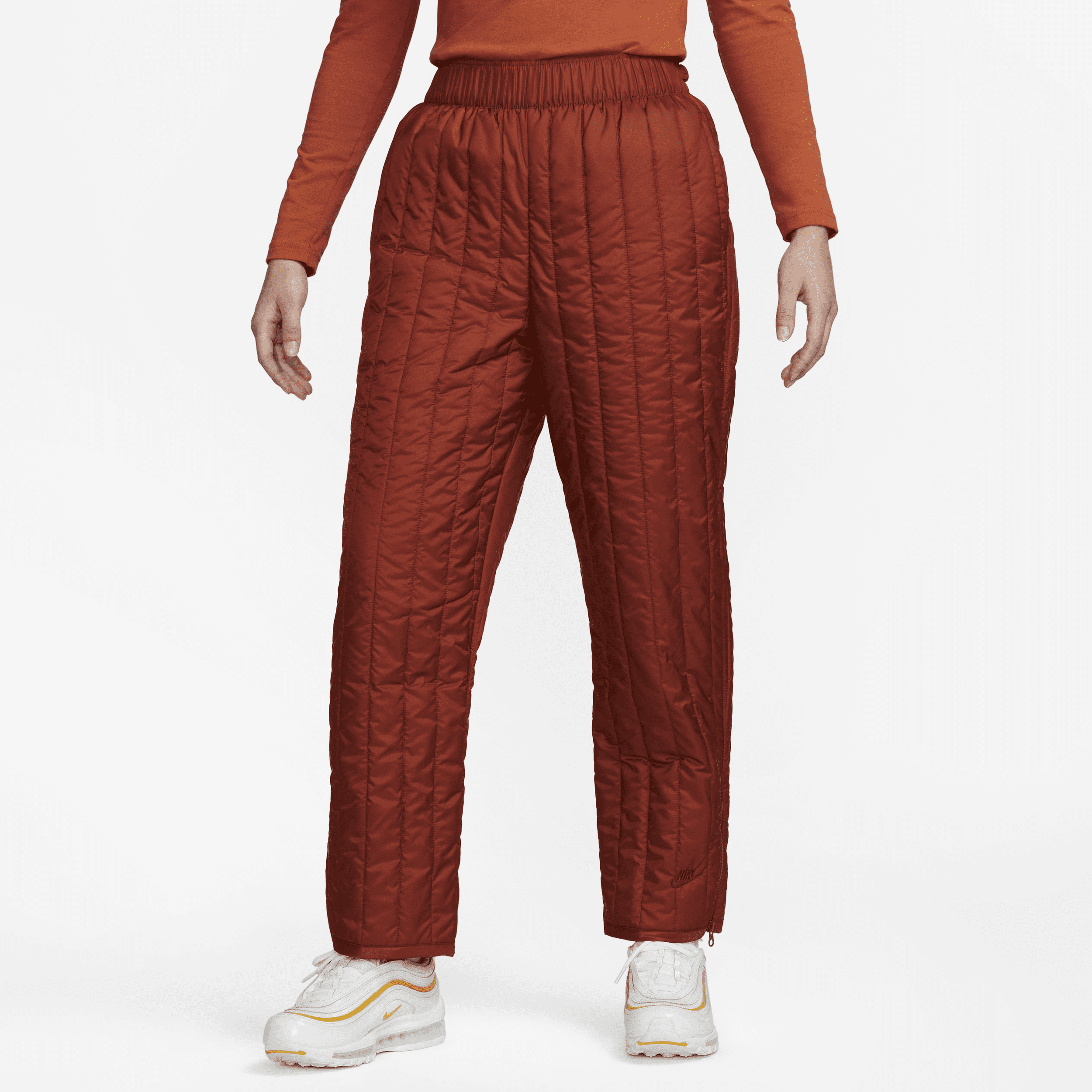 Nike Sportswear Therma-FIT Tech Pack-bukser med høj talje til kvinder - rød
