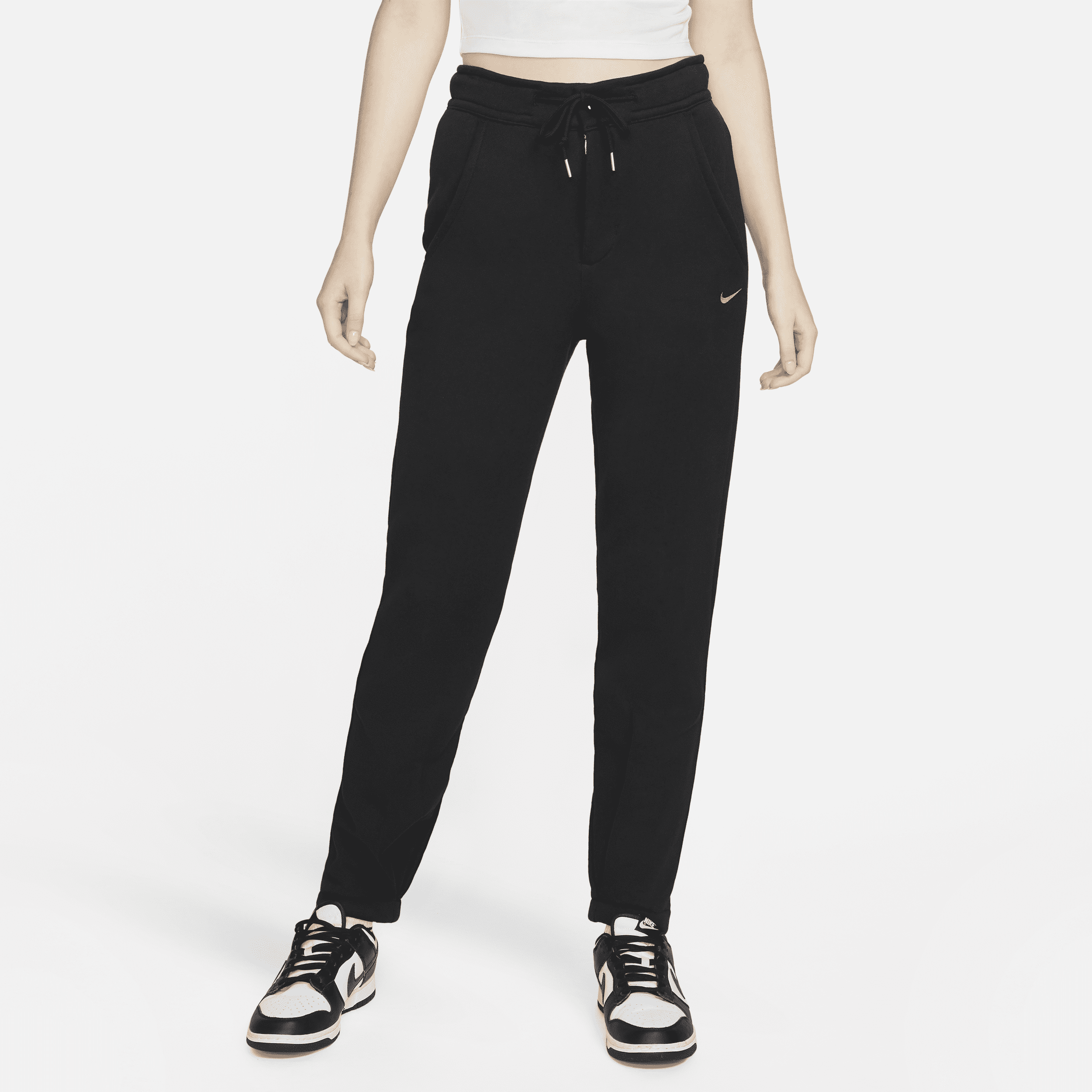 Nike Sportswear Modern Fleece Damesbroek van sweatstof met hoge taille - Zwart