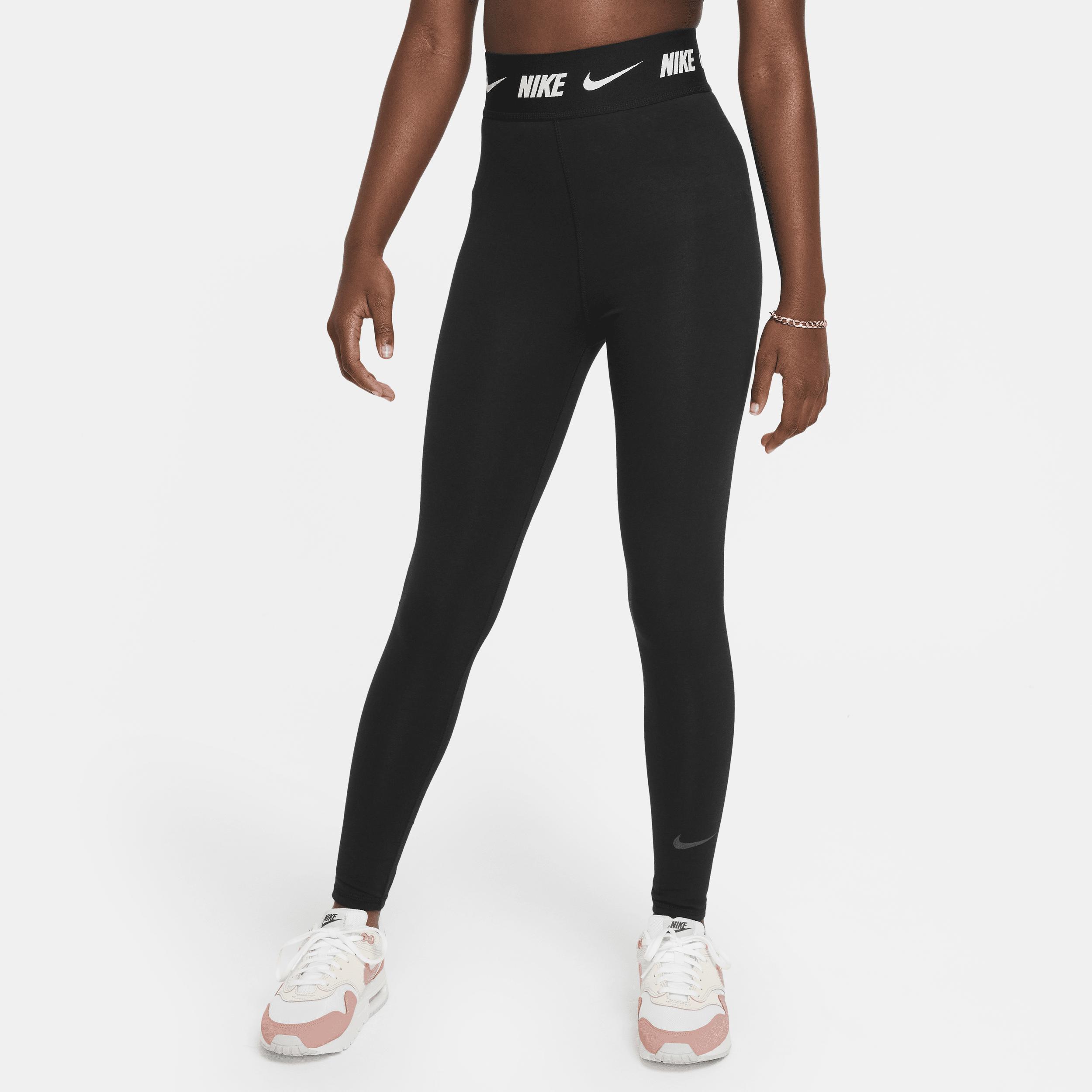 Nike Sportswear Favorites-leggings med høj talje til større børn (piger) - sort
