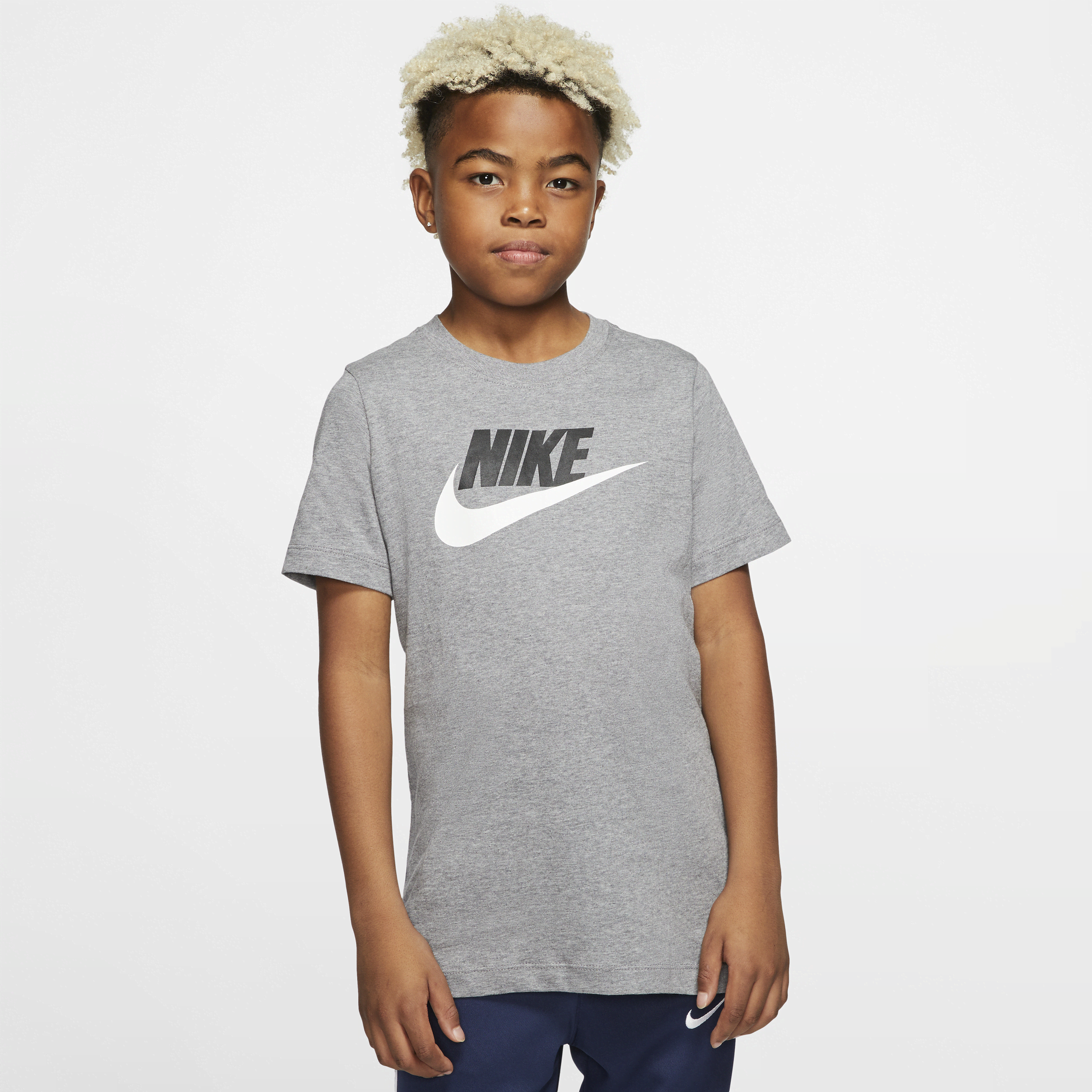Nike Sportswear-T-shirt i bomuld til større børn - grå