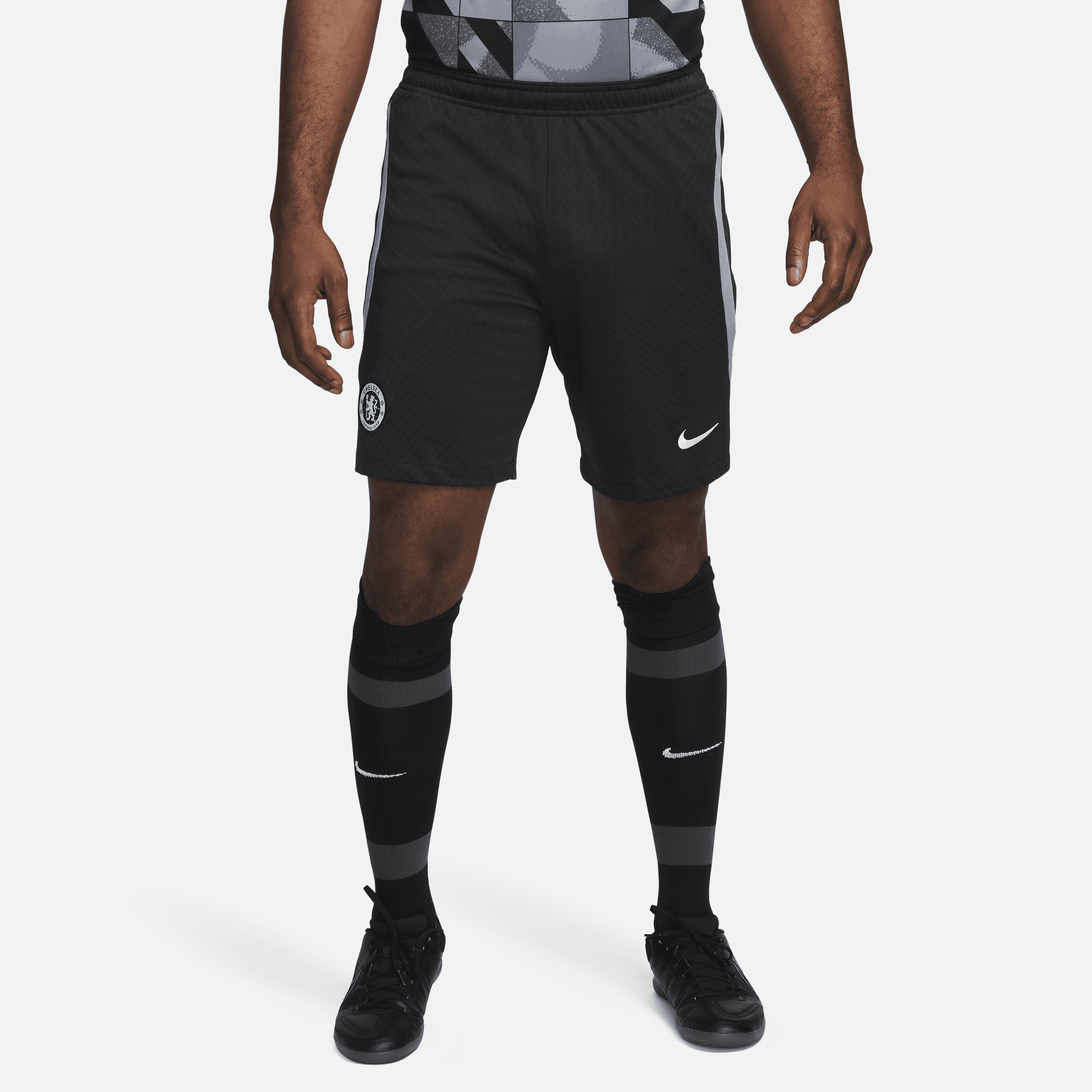 Maskinstrikkede Chelsea FC Strike Third Nike Dri-FIT-fodboldshorts til mænd - sort