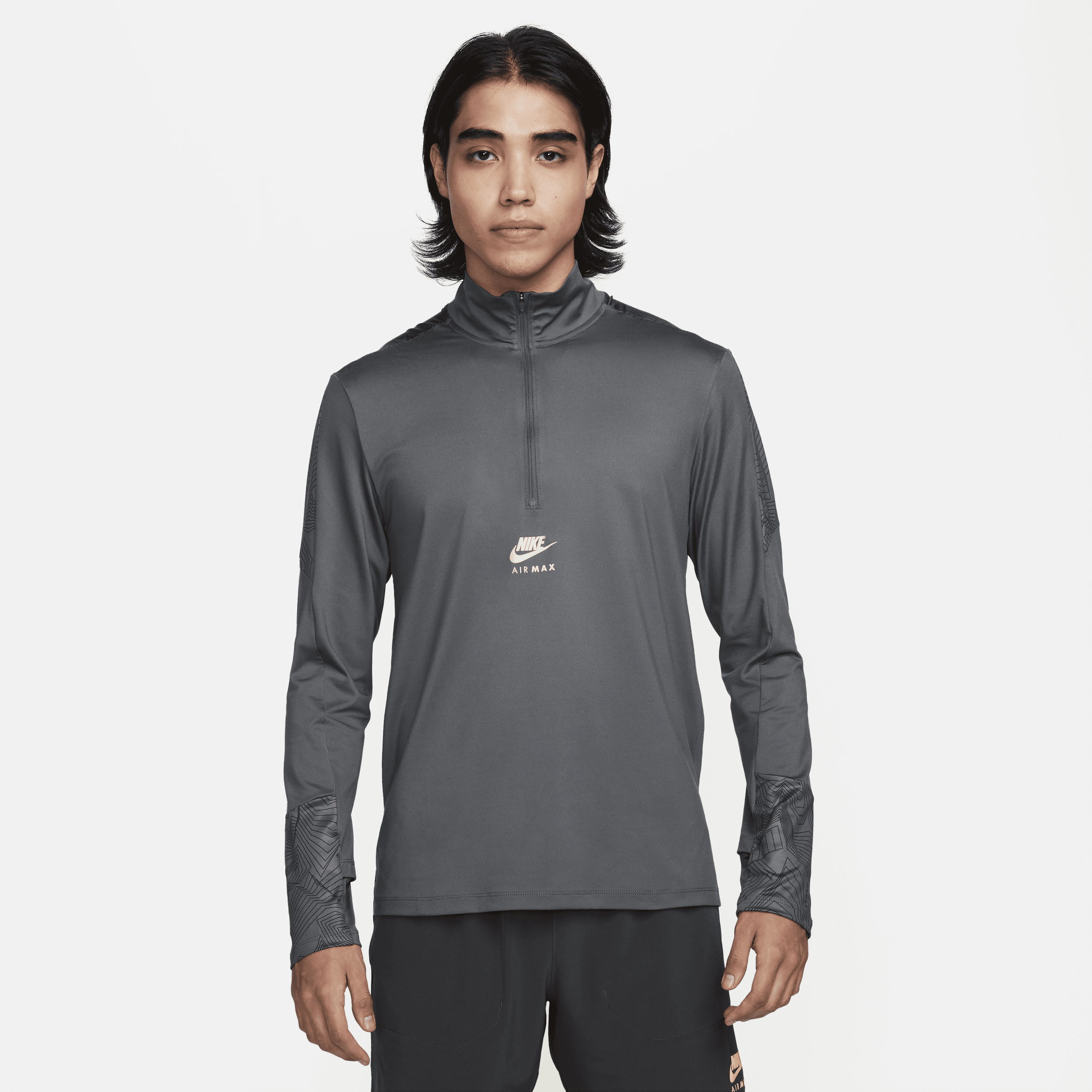 Maglia Dri-FIT con zip a 1/4 Nike Air Max – Uomo - Grigio