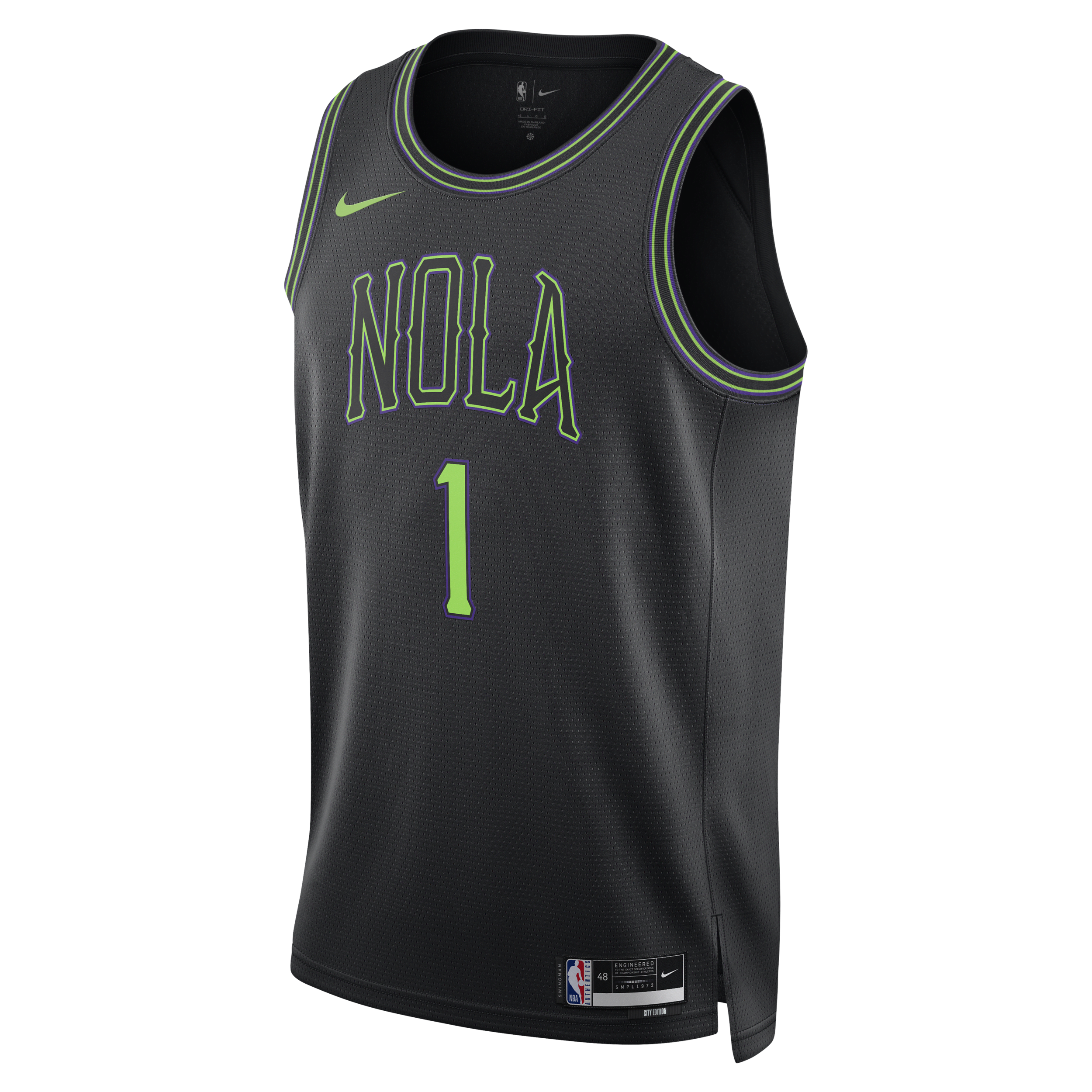Zion Williamson New Orleans Pelican City Edition 2023/24 Nike Dri-FIT Swingman NBA-jersey voor heren - Zwart