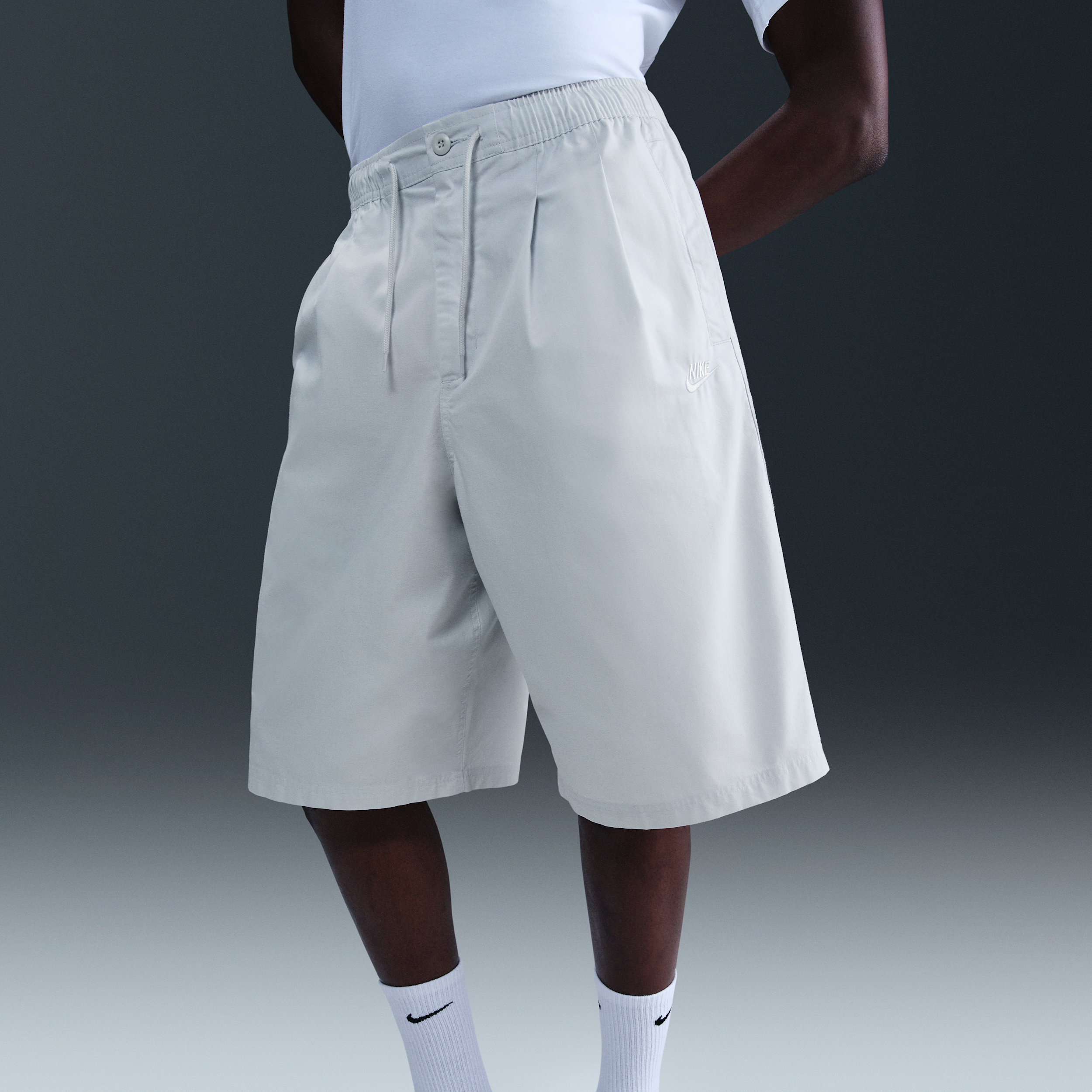 Nike Club Men's Oversized Shorts - Grey - Cotton | HJ2540-025