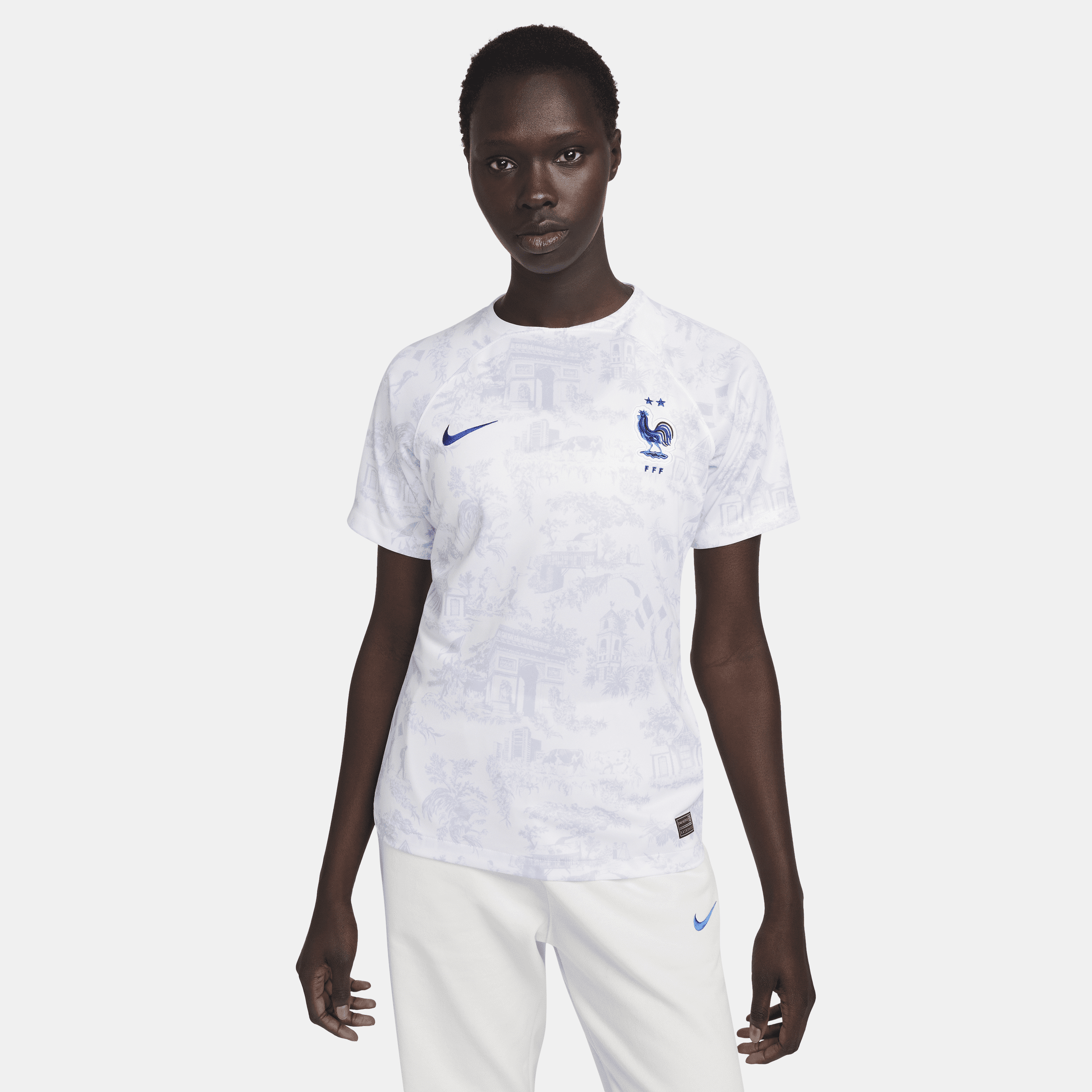 FFF 2022/23 Stadium Away Nike Dri-FIT-fodboldtrøje til kvinder - hvid