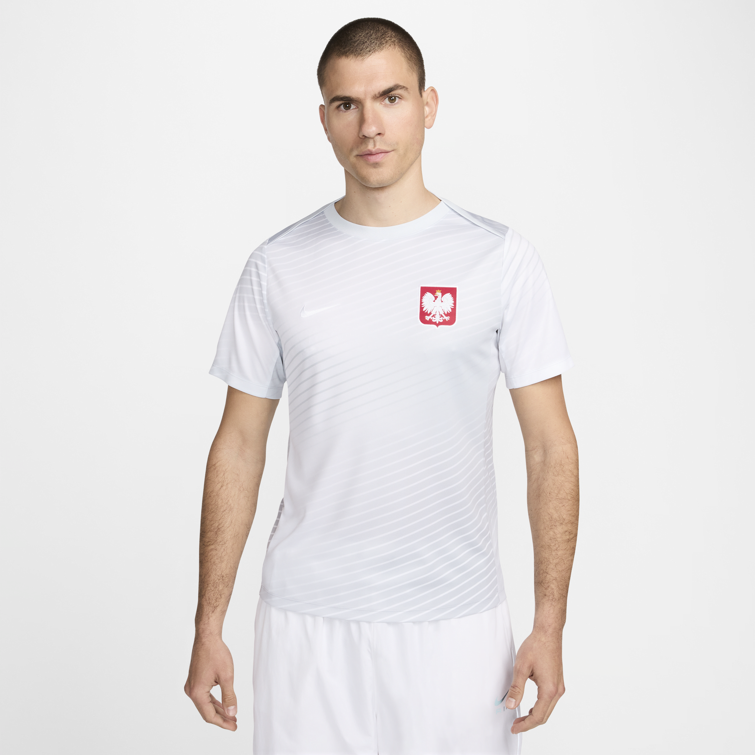 Kortærmet Polen Academy Pro Nike Dri-FIT-fodboldtrøje til mænd - grå