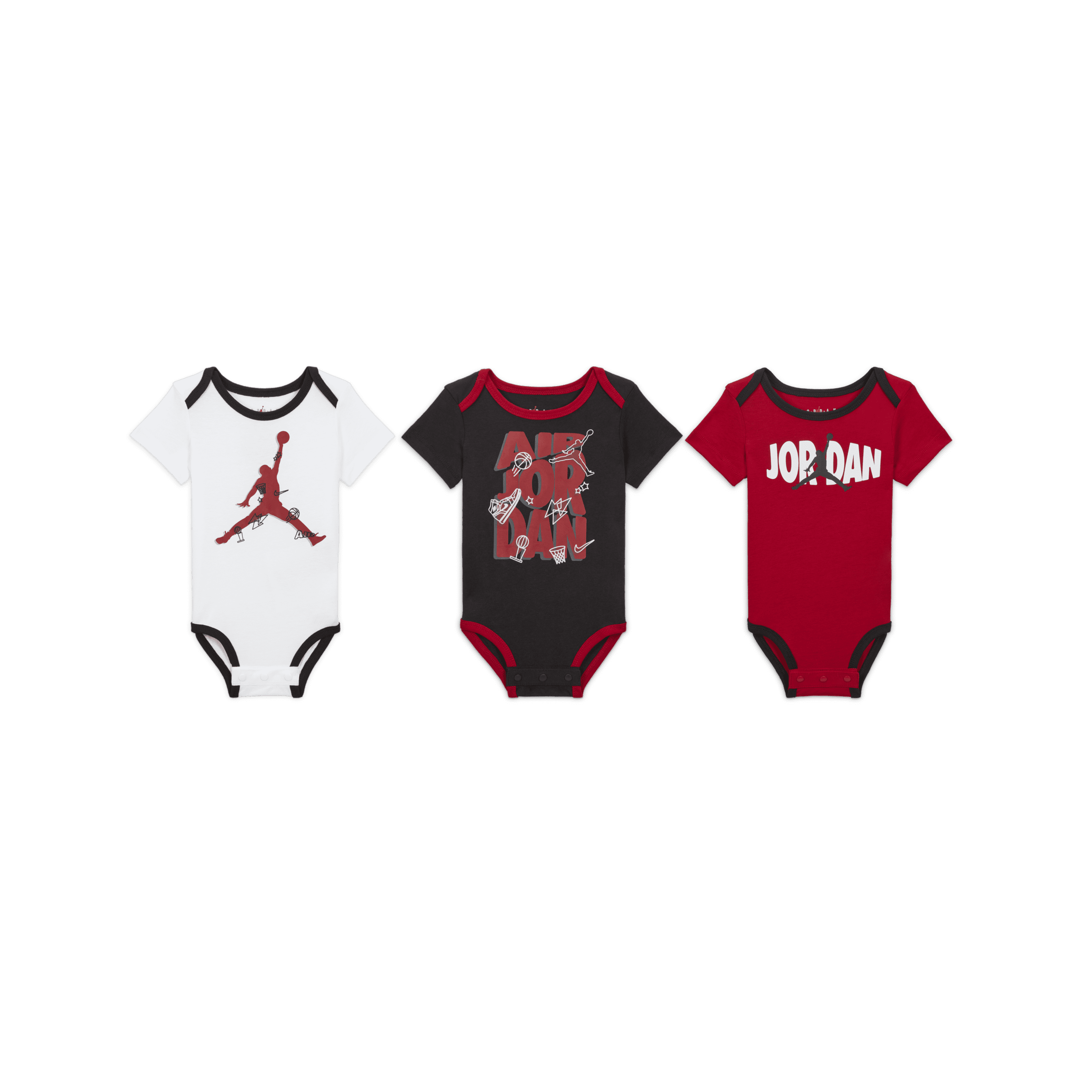 Jordan Playground driedelige rompertjesset Baby (3-6 maanden) - Meerkleurig