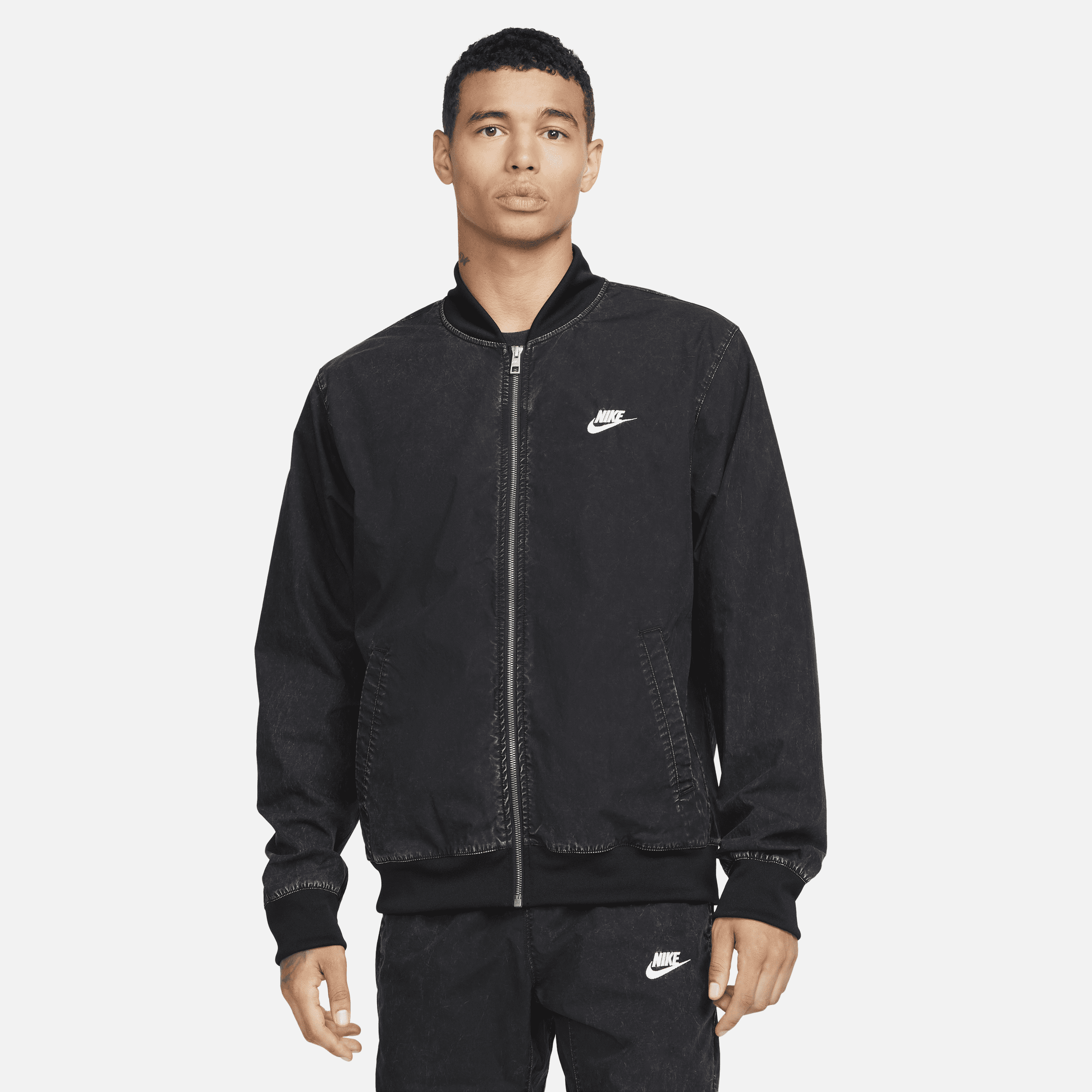 Nike Sportswear Club Men s Unlined Woven Bomber Jacket Black