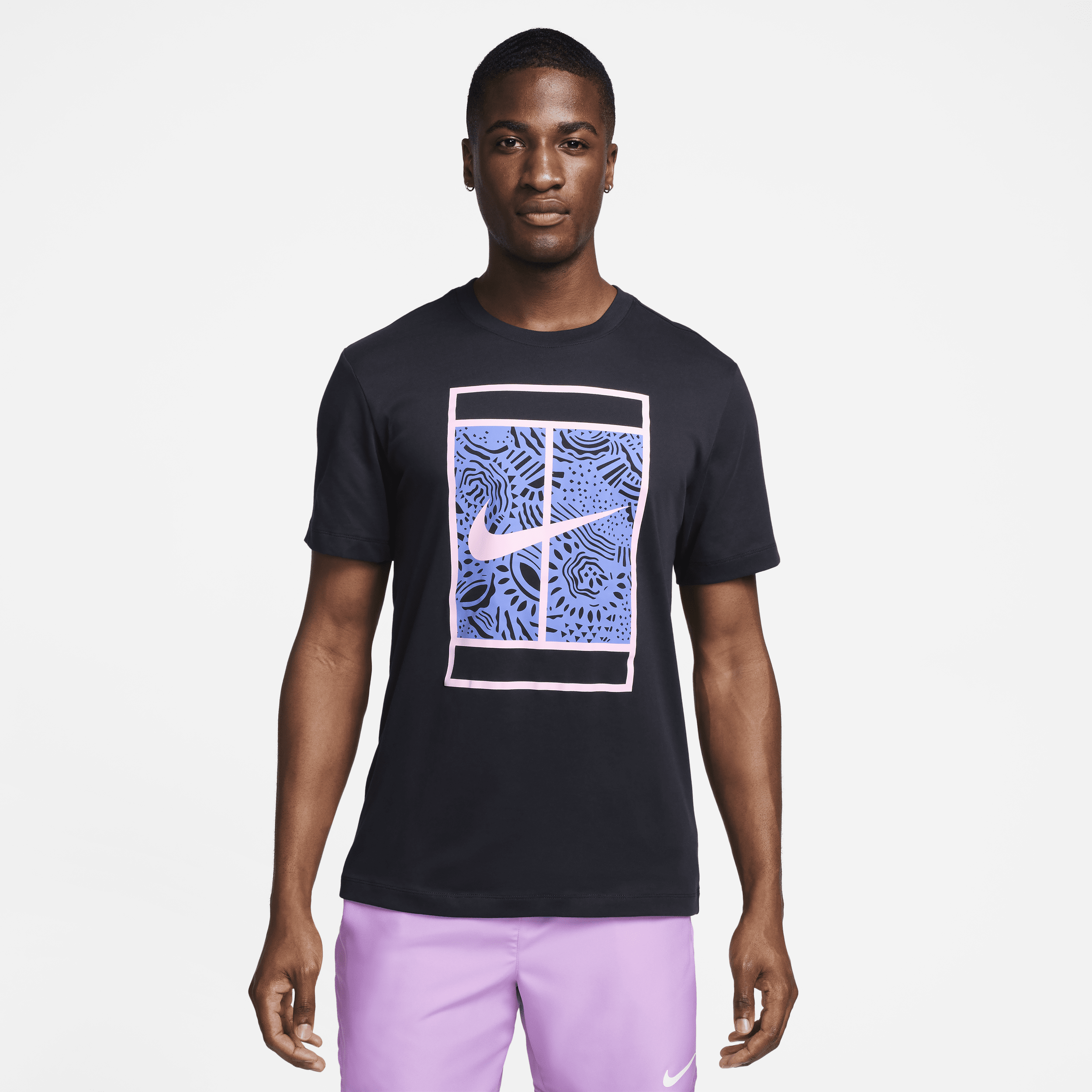 NikeCourt Dri-FIT-tennis-T-shirt til mænd - sort