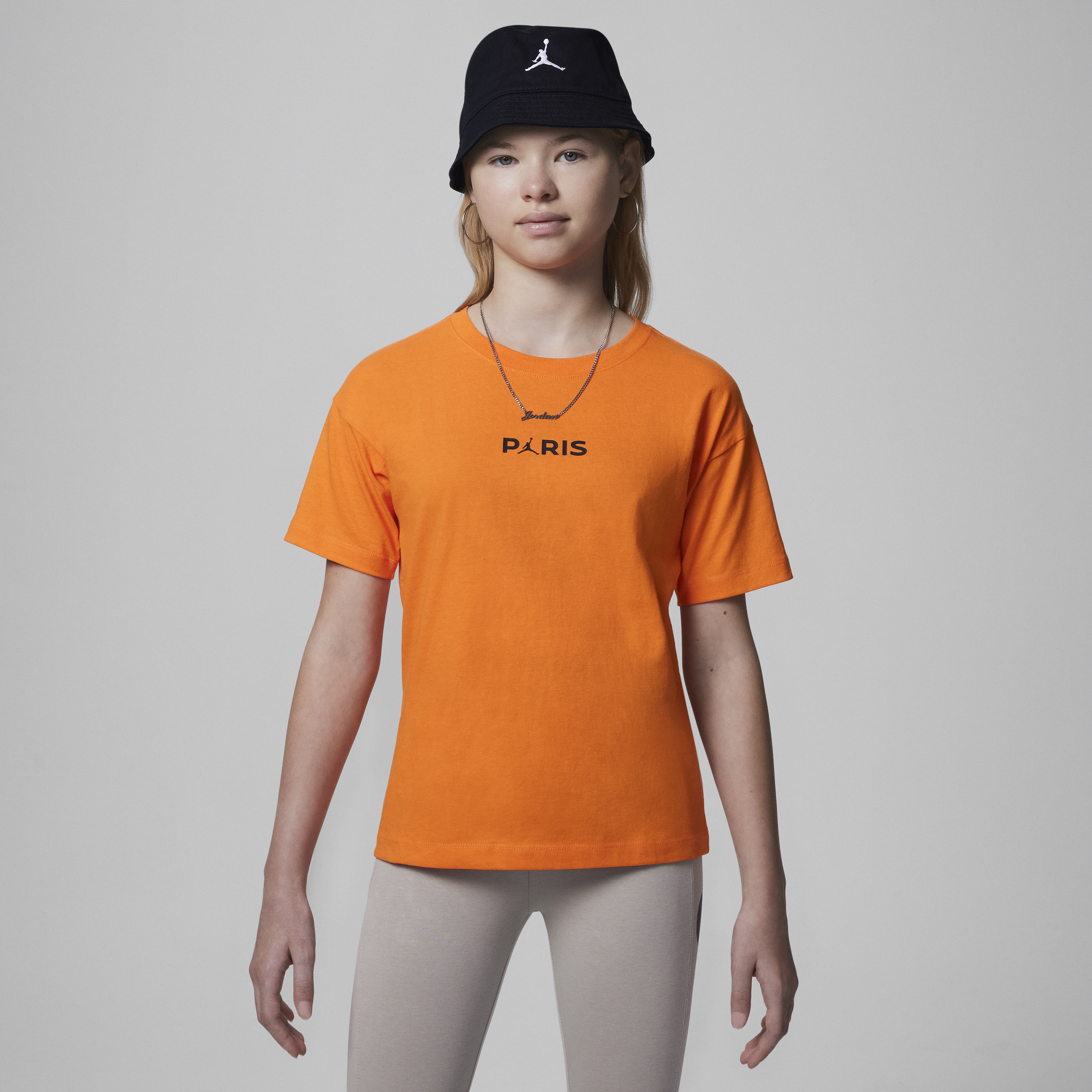 Jordan Paris Saint-Germain-T-shirt til større børn - Orange