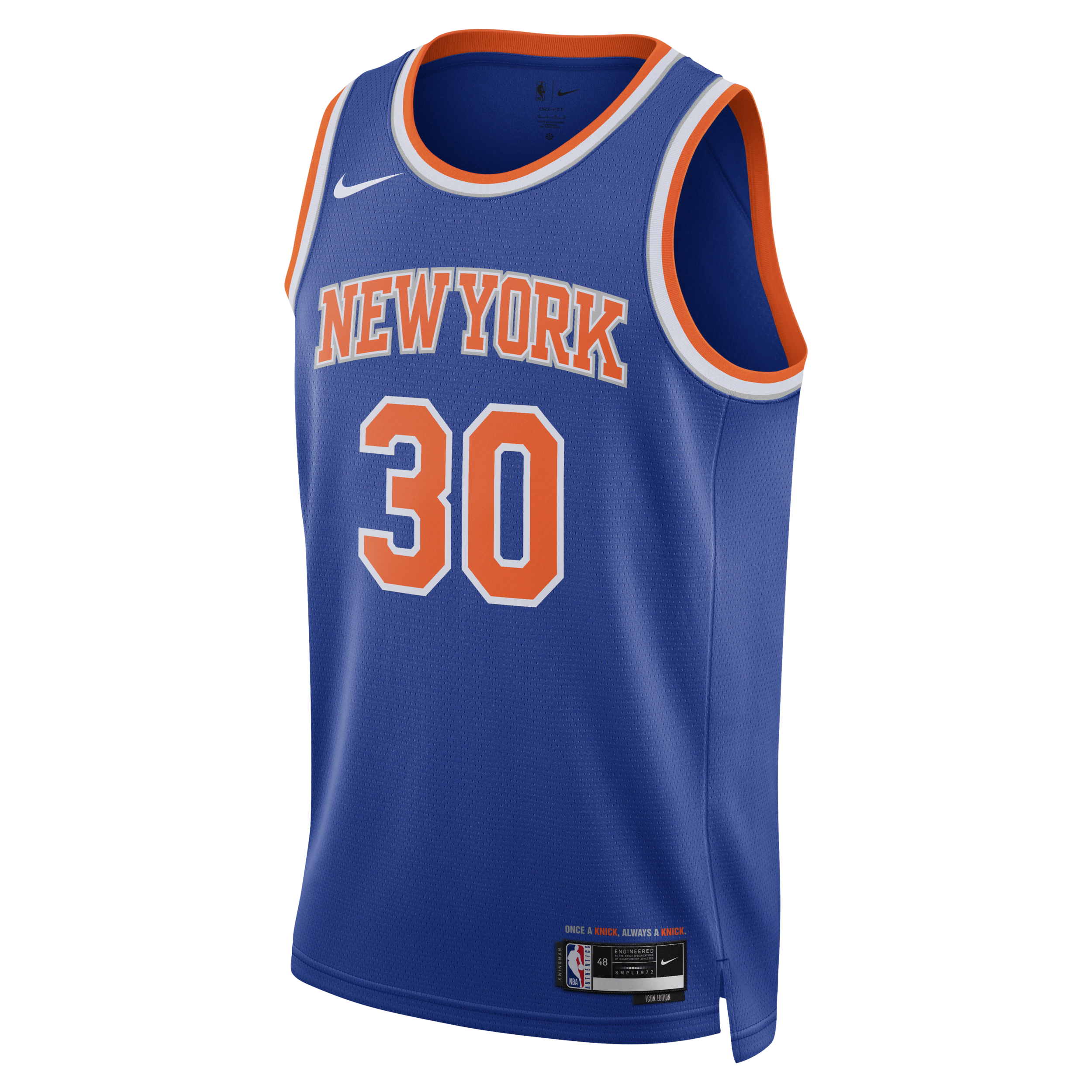 New York Knicks Icon Edition 2022/23 Nike Dri-FIT Swingman NBA-jersey voor heren - Blauw