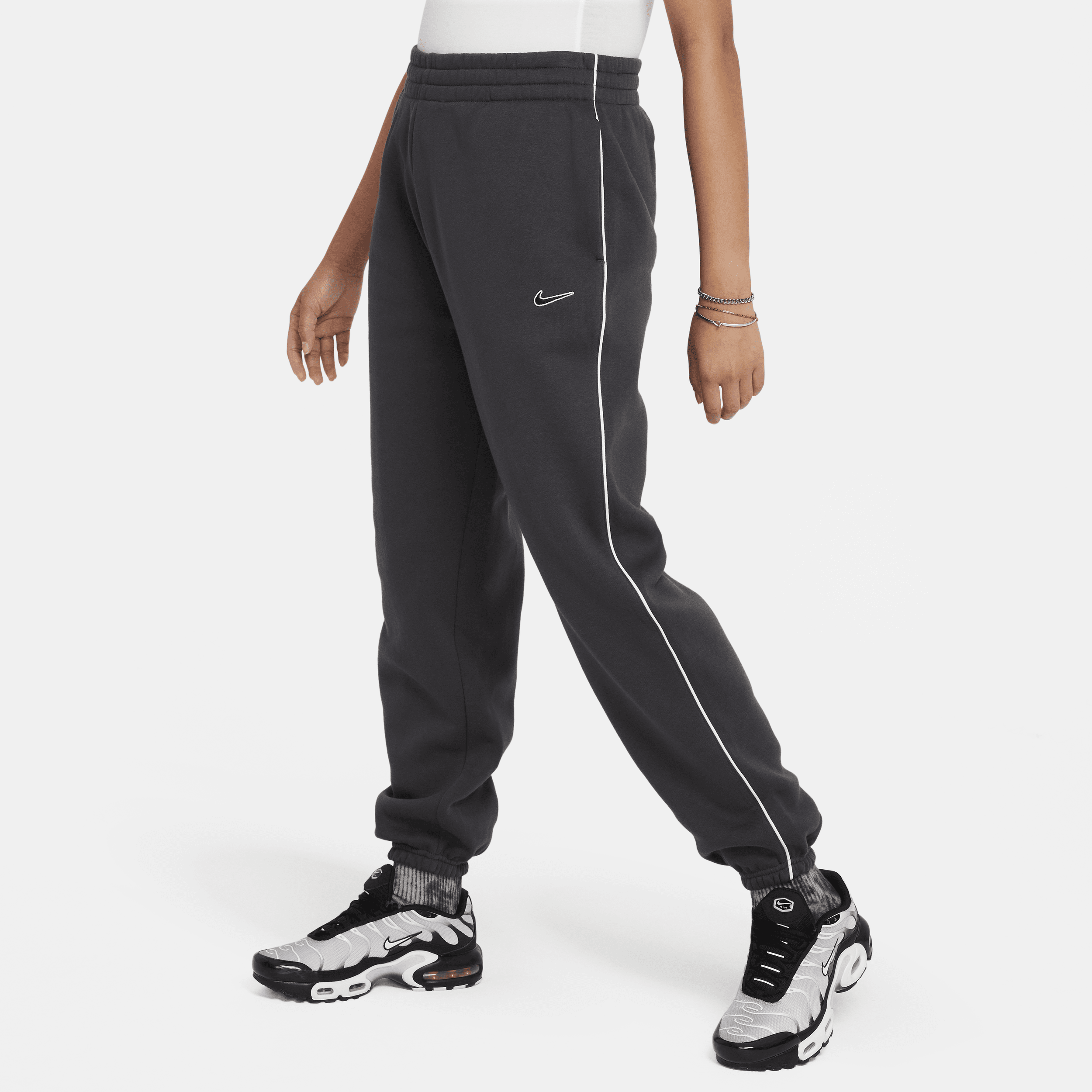 Nike Sportswear-bukser i fleece til større børn (piger) - grå