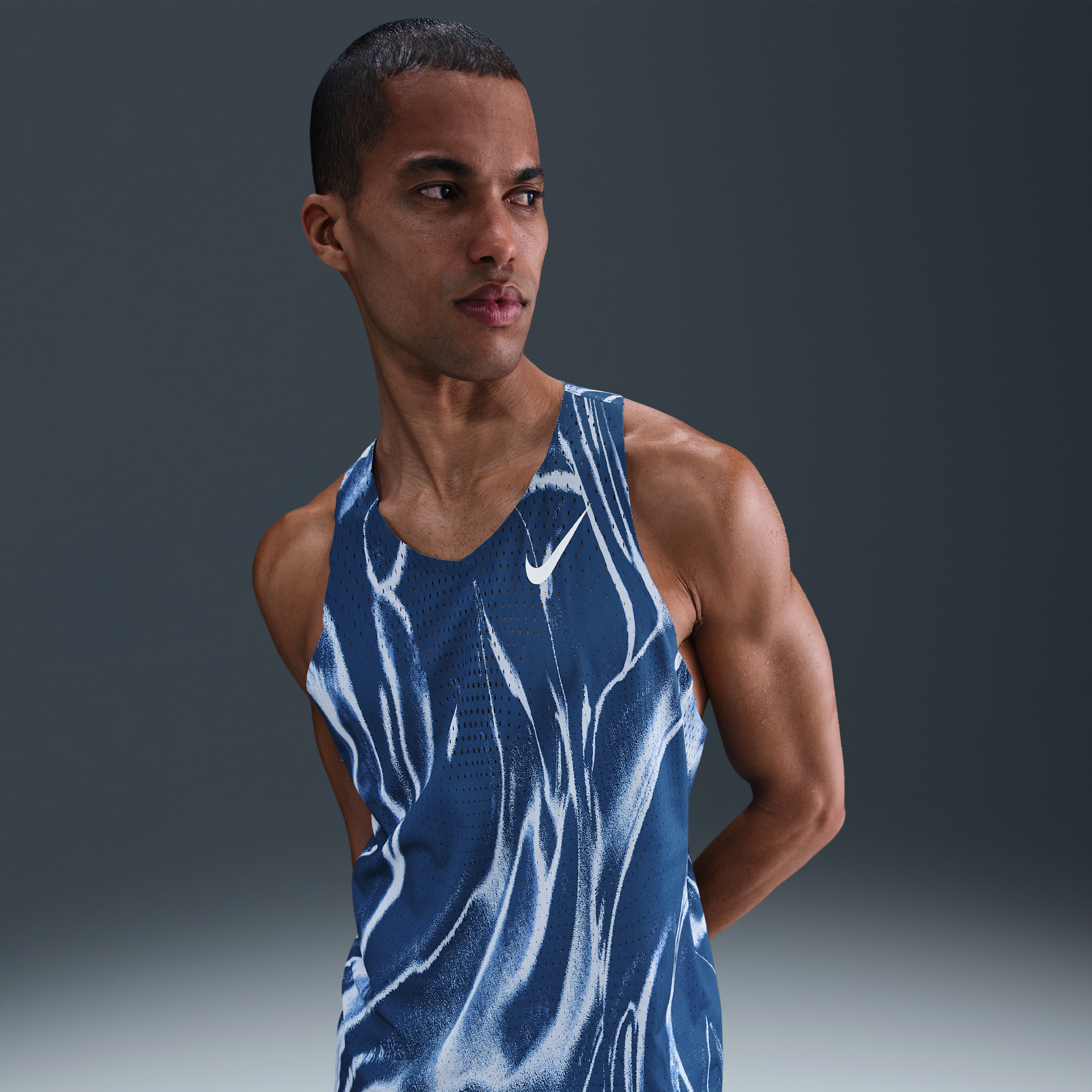 Nike AeroSwift Men's Dri-FIT ADV Running Vest - Blue - Polyester