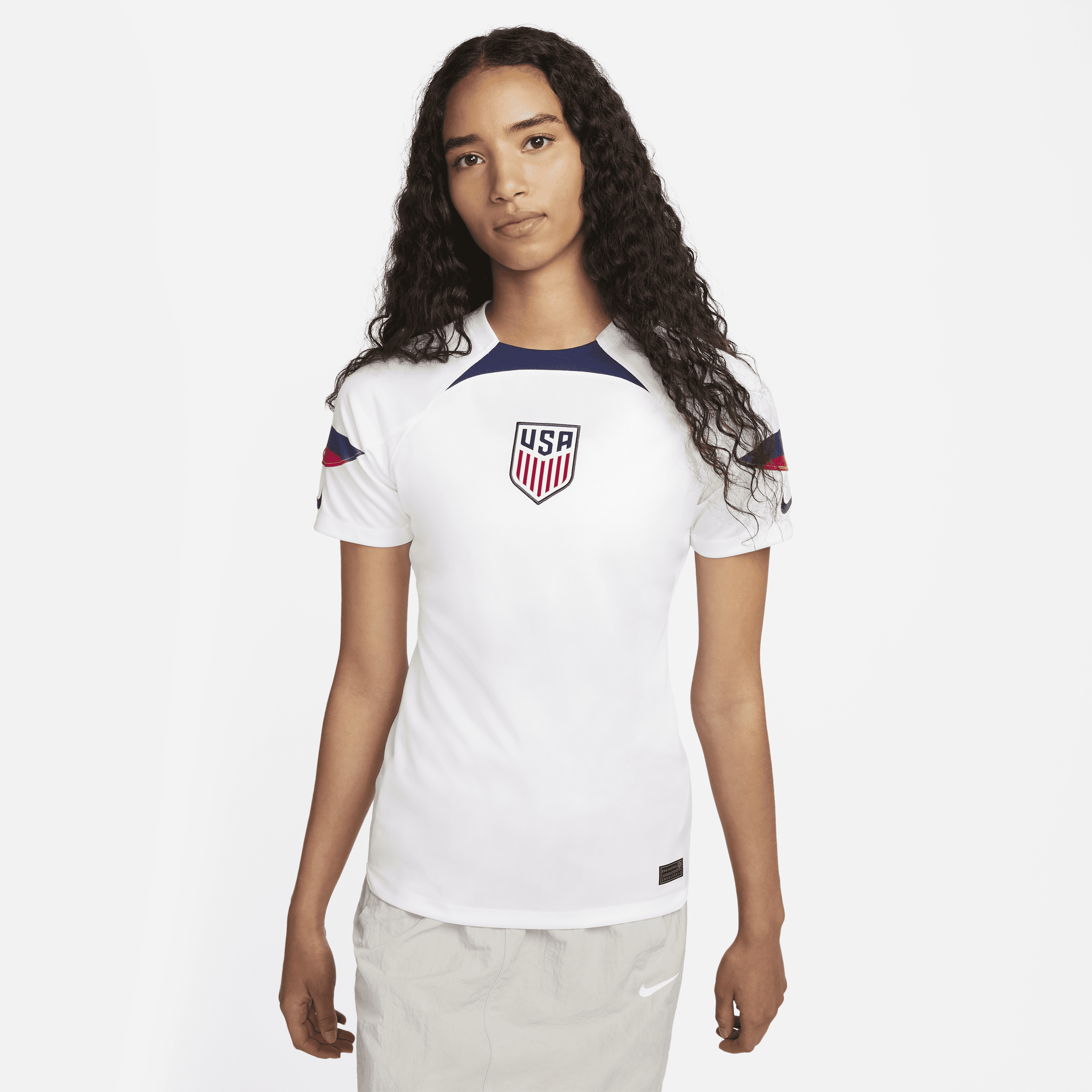 Primera equipación Stadium USMNT 2022/23 Camiseta de fútbol Nike Dri-FIT - Mujer - Blanco