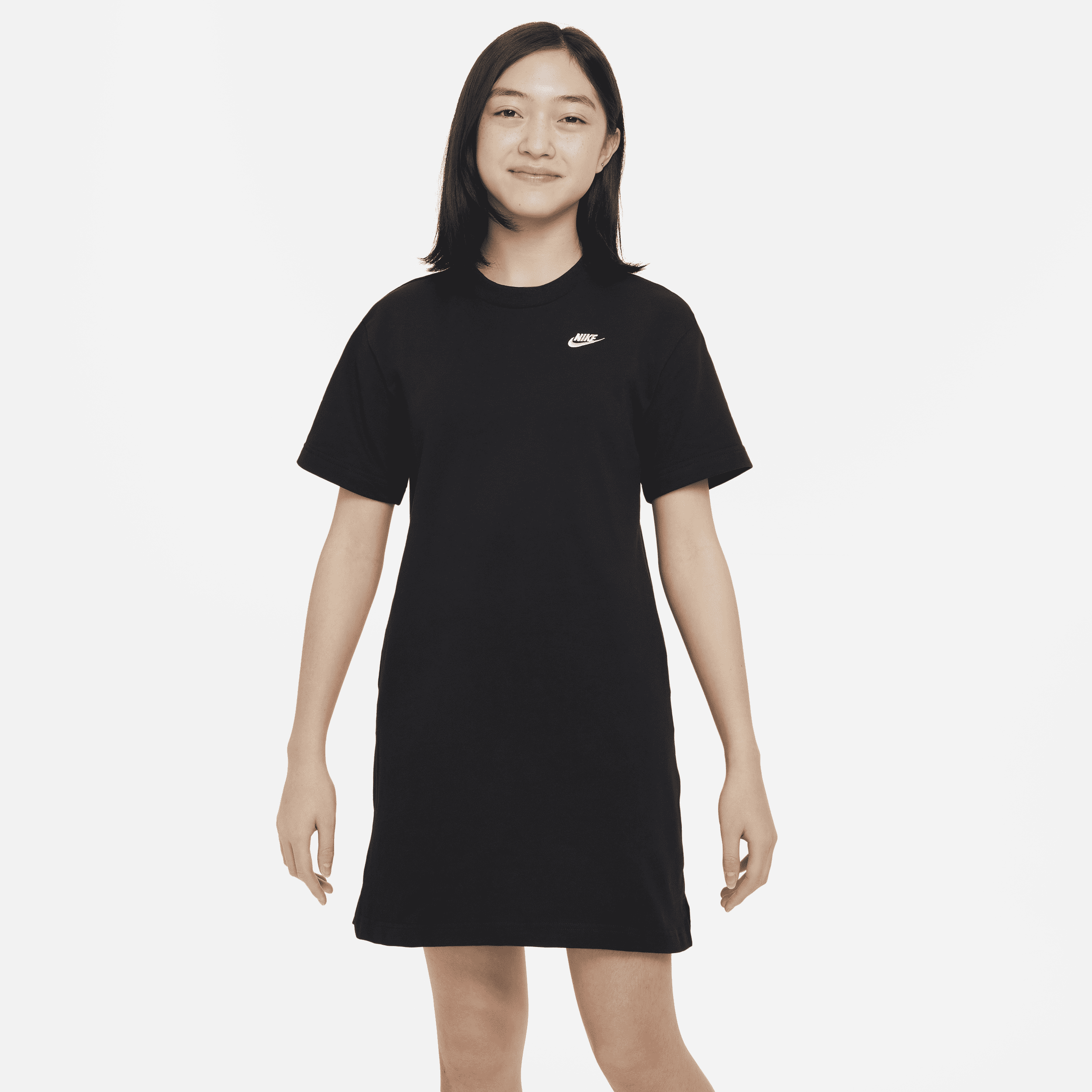 Nike Sportswear-T-shirt-kjole til større børn (piger) - sort