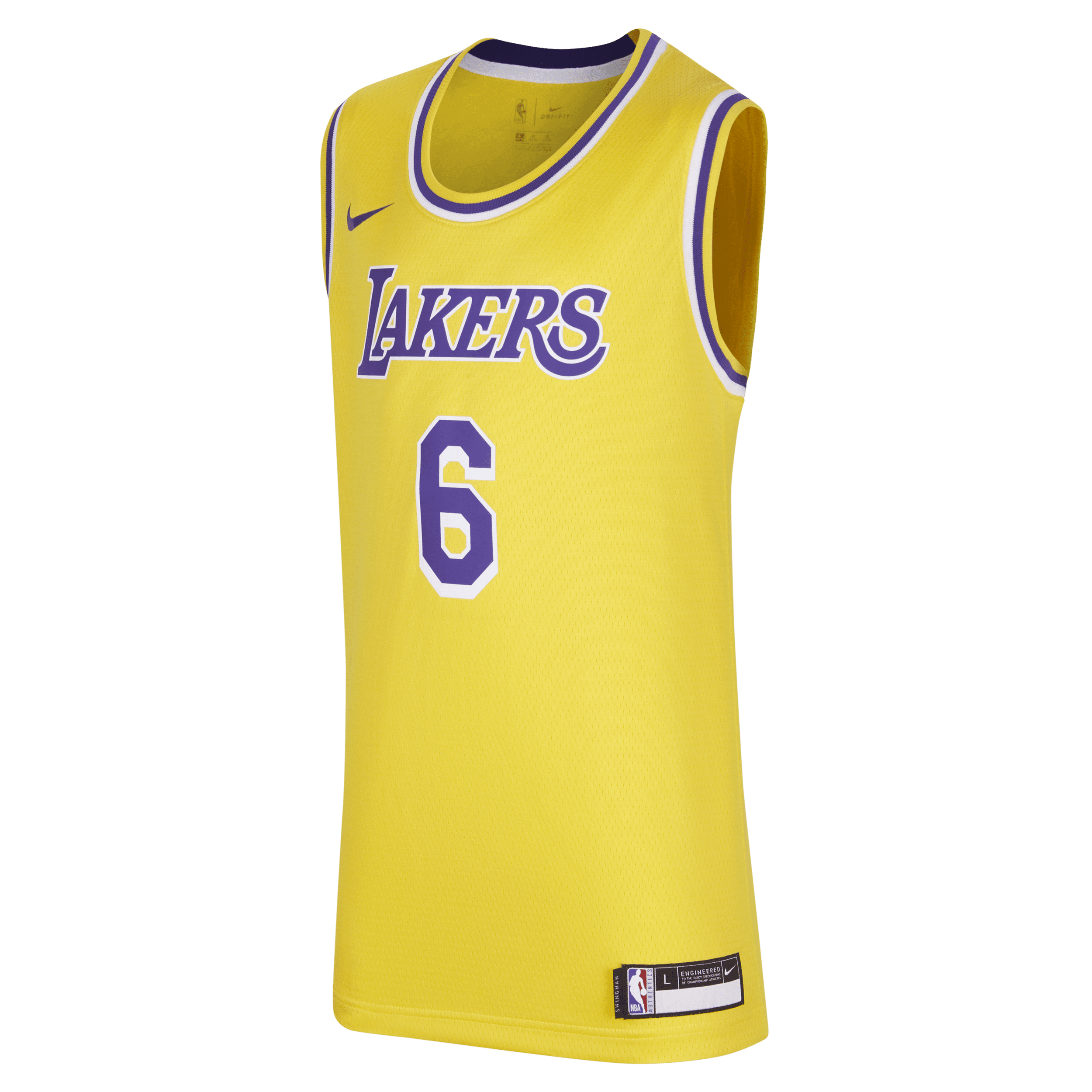 LeBron James Los Angeles Lakers Icon Edition Nike NBA Swingman-trøje til større børn - gul