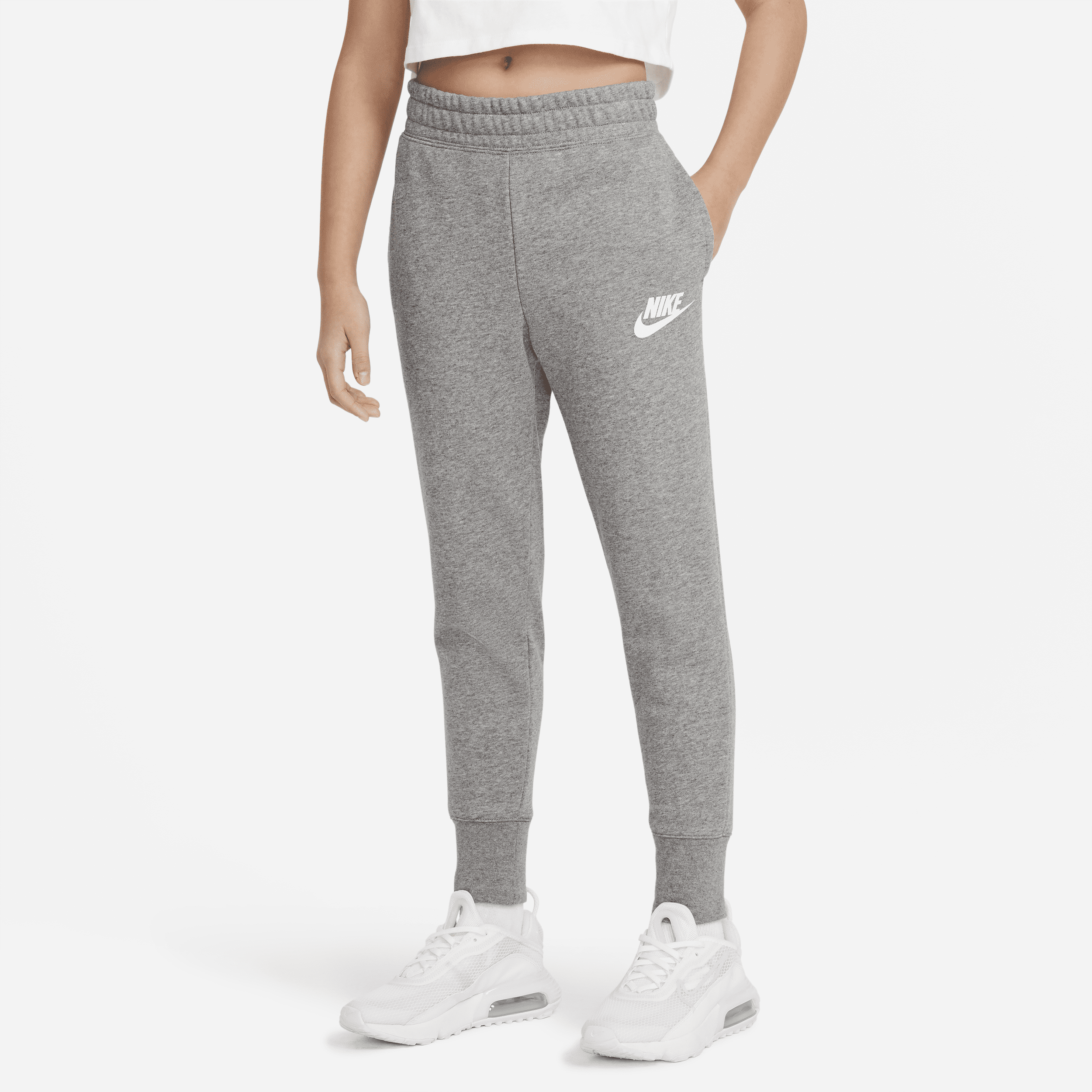 Nike Sportswear Club-bukser i french terry til større børn (piger) - grå
