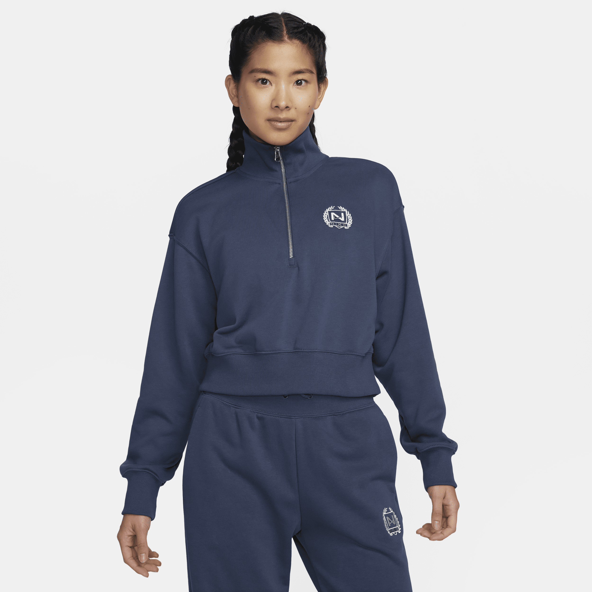 【ナイキ(NIKE)公式ストア】ナイキ スポーツウェア ウィメンズ オーバーサイズド 1/2ジップ クロップ フリース スウェットシャツ FZ4737-410 ブルー 【ナイキ(NIKE)公式ストア】ナイキ スポーツウェア ウィメンズ オーバーサイズド 1/2ジップ クロップ フリース スウェットシャツ FZ4737-410 ブルー