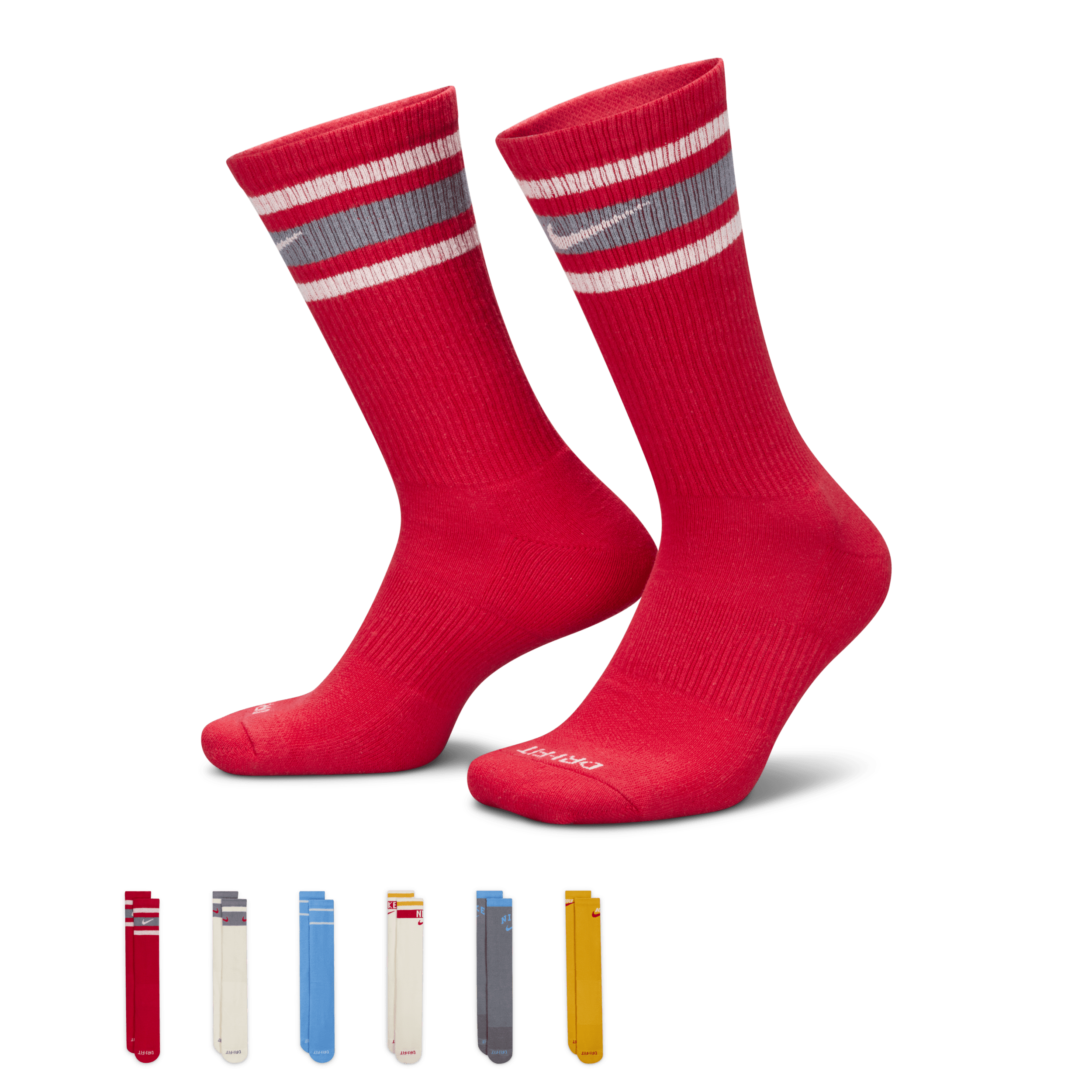 Nike Everyday Plus Cushioned Crew sokken met demping (6 paar) - Meerkleurig