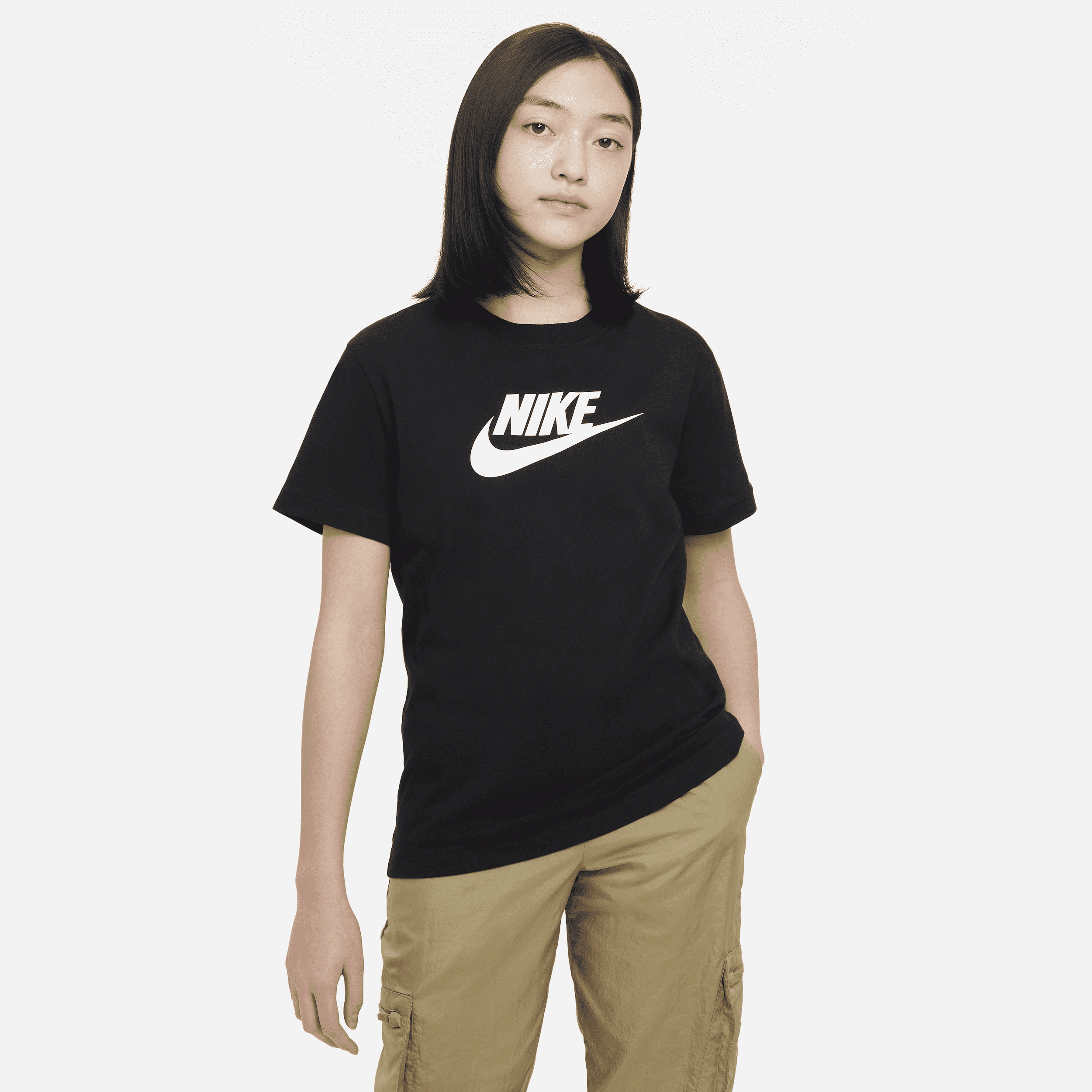 Nike Sportswear-T-shirt til større børn (piger) - sort