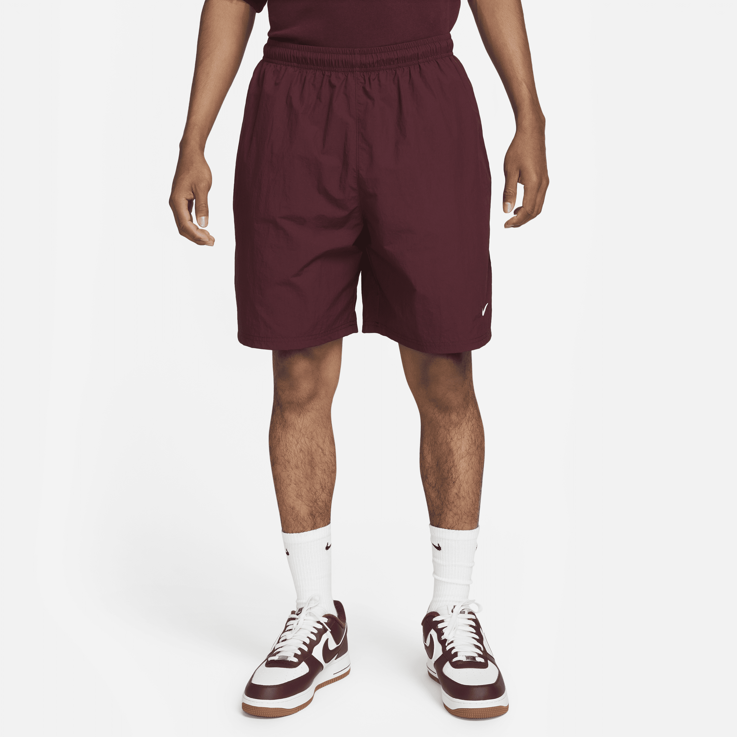 Vævede Nike Solo Swoosh-shorts til mænd - rød