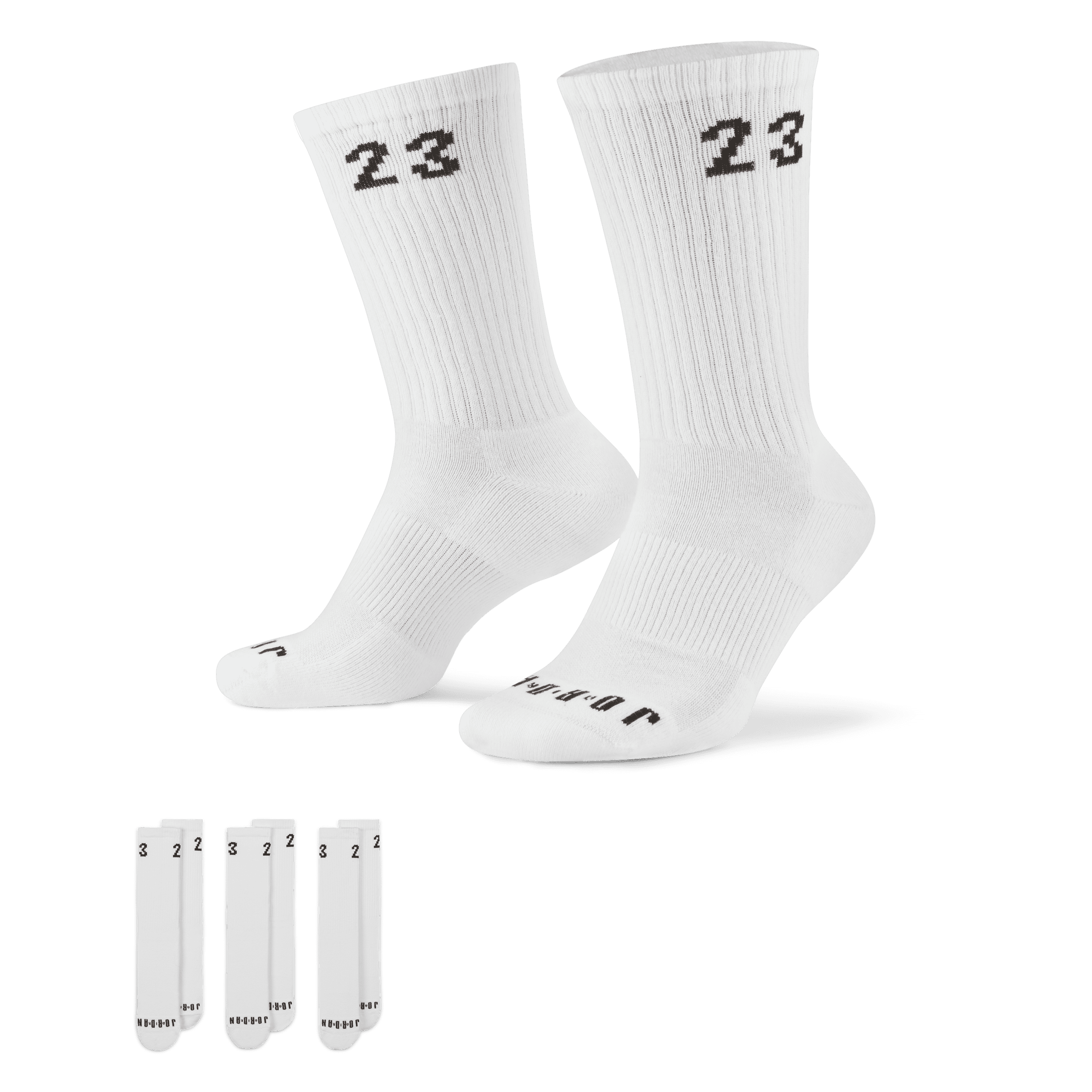 Jordan Essentials-crewstrømper (3 par) - hvid
