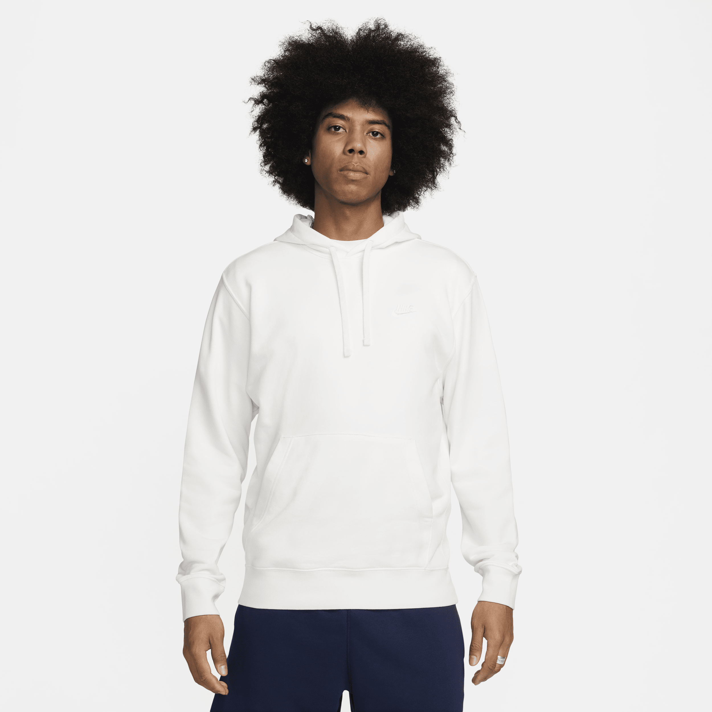 Felpa pullover con cappuccio Nike Sportswear Club - Uomo - Bianco