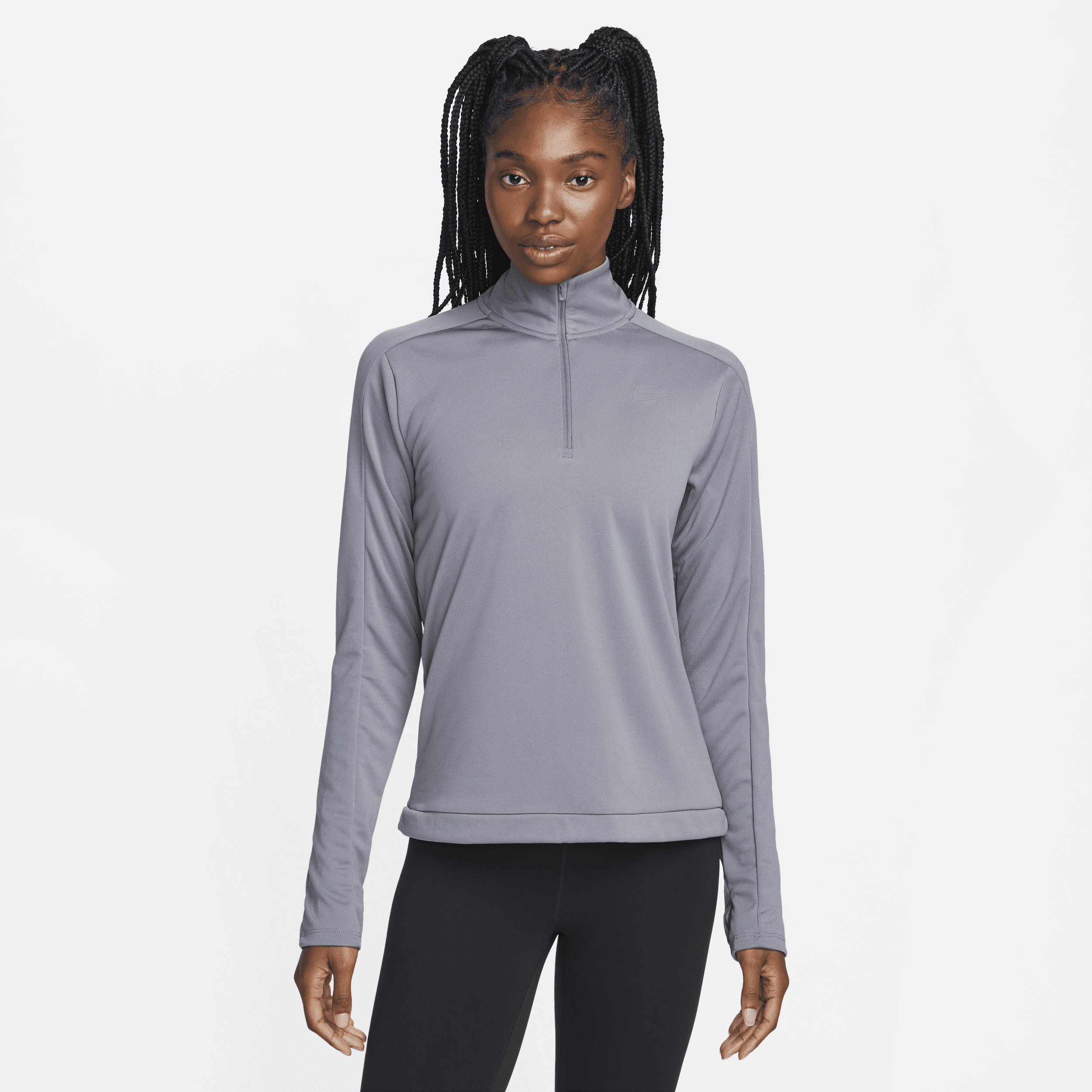 Nike Dri-FIT Pacer-pullover med 1/4 lynlås til kvinder - grå