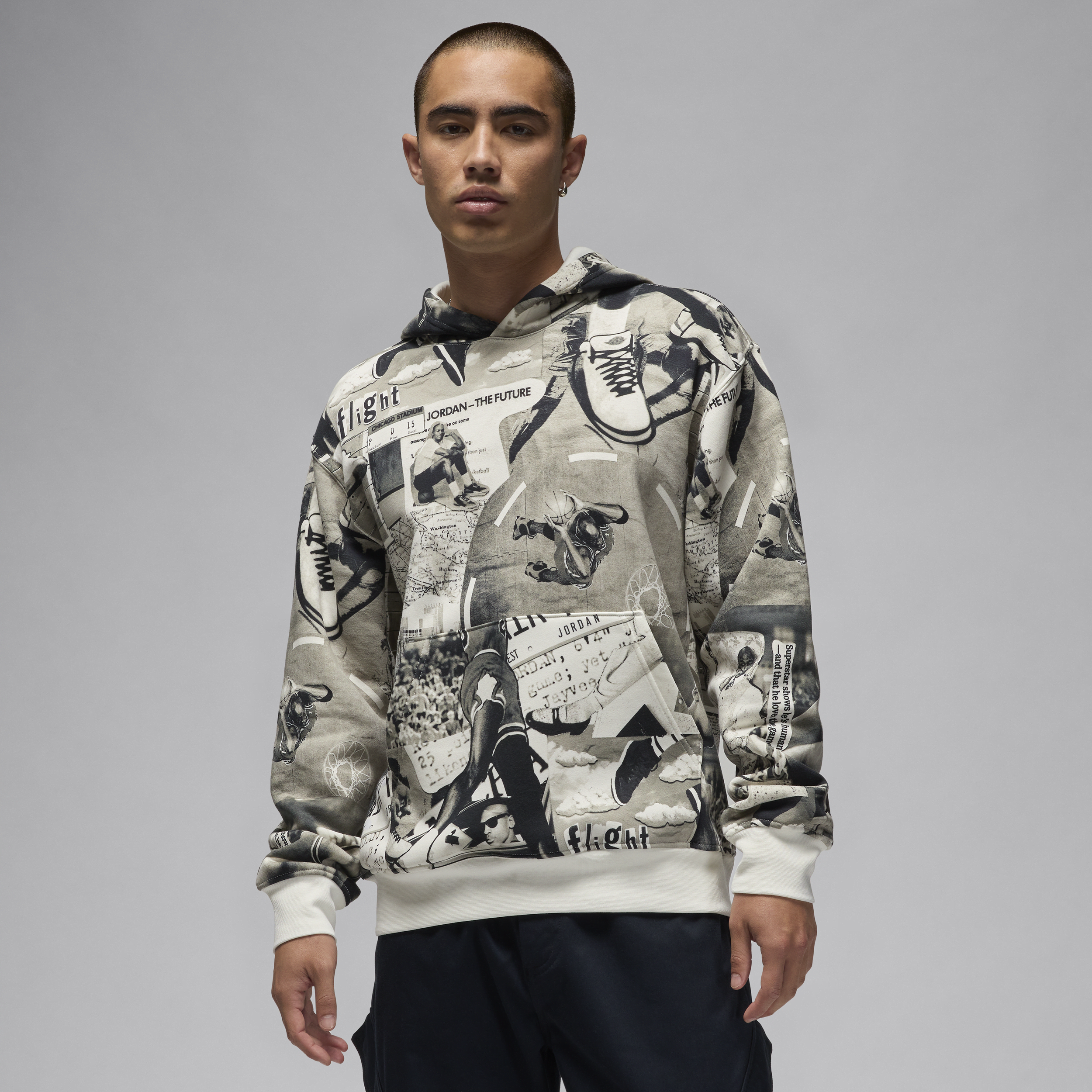 【ナイキ(NIKE)公式ストア】ジョーダン ブルックリン フリース メンズ プリント プルオーバー パーカー FV7297-010 ブラック 【ナイキ(NIKE)公式ストア】ジョーダン ブルックリン フリース メンズ プリント プルオーバー パーカー FV7297-010 ブラック