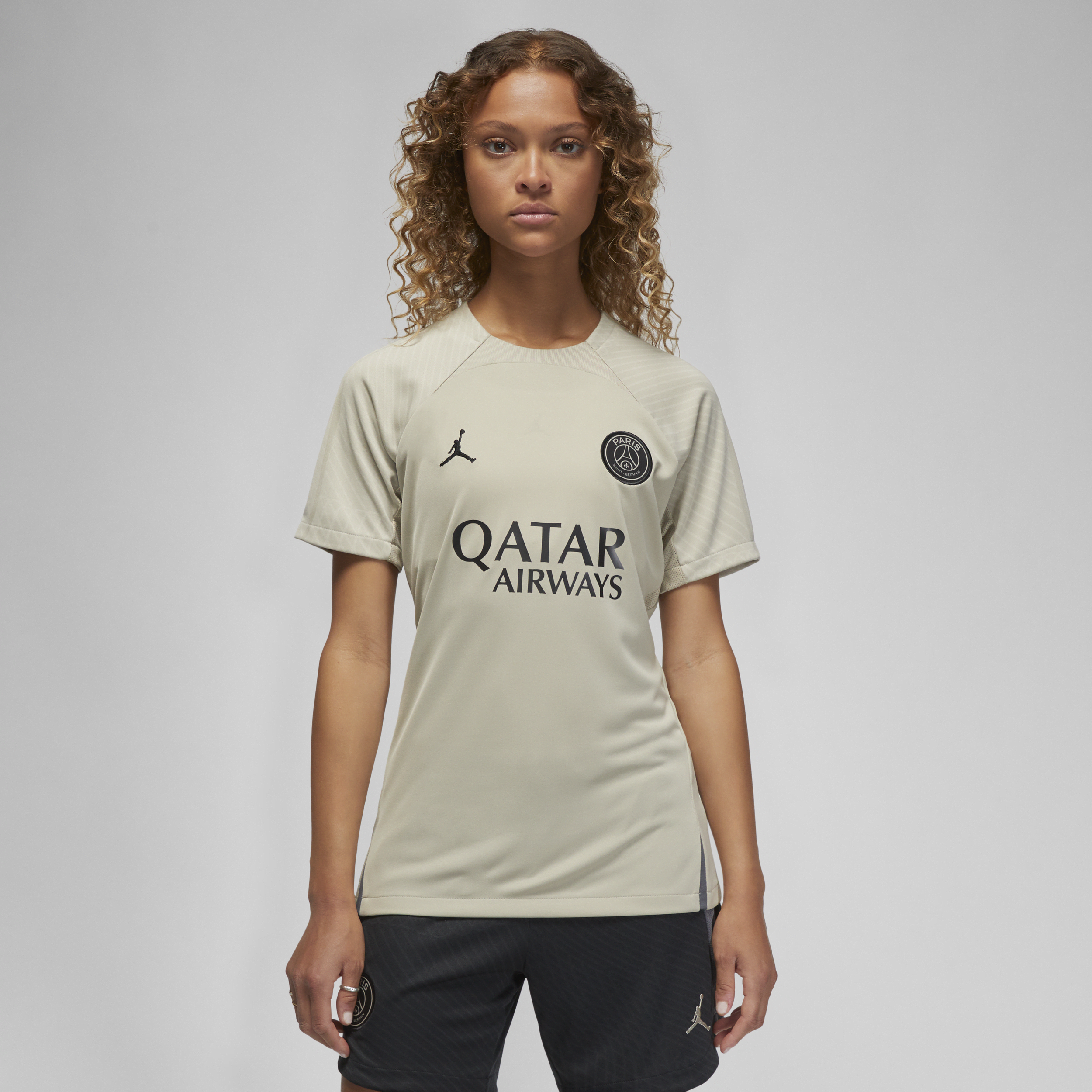 Nike Paris Saint-Germain Strike Derde Jordan Dri-FIT knit voetbaltop met korte mouwen voor dames - Bruin
