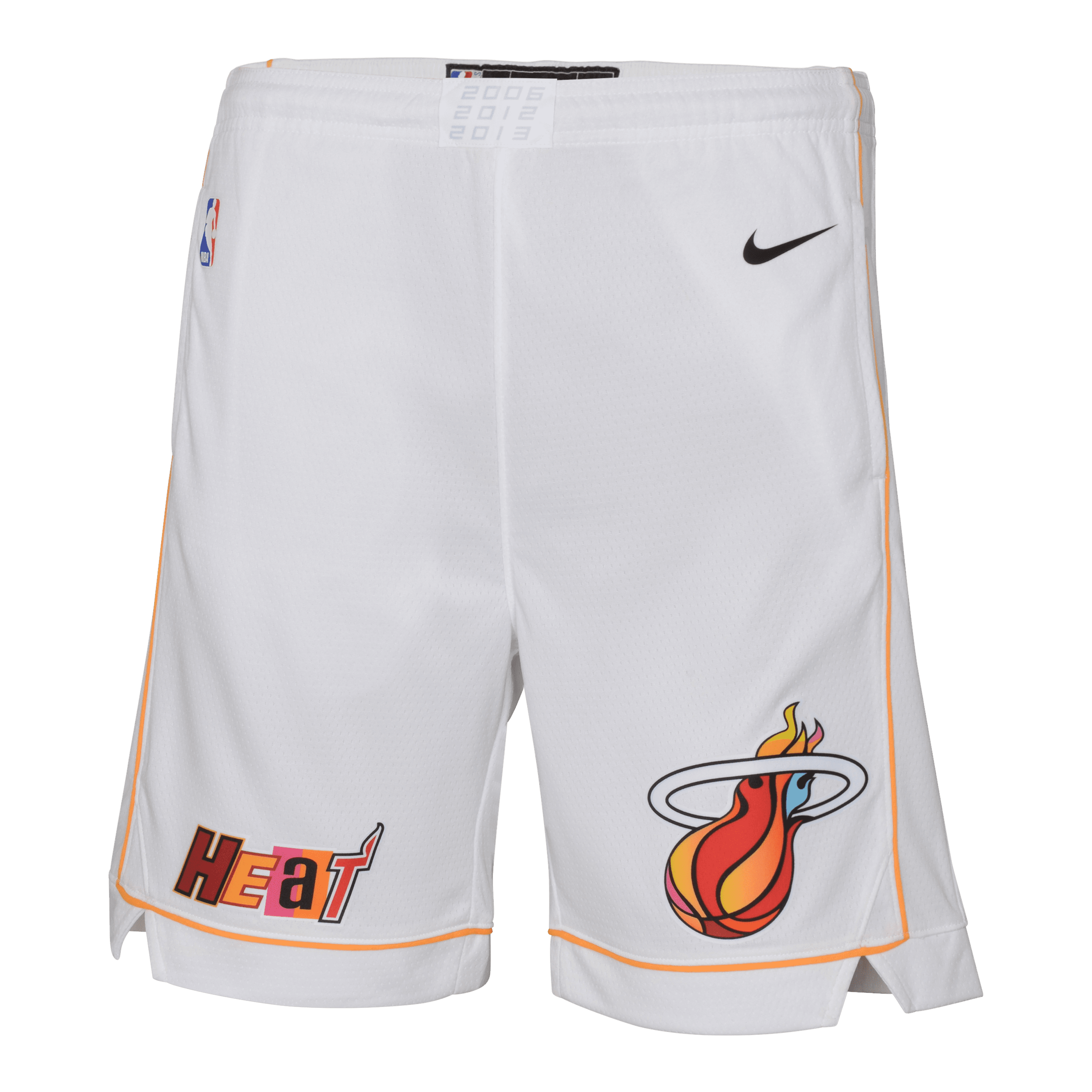 Miami Heat Nike Dri-FIT NBA Swingman-shortsene til større børn - hvid
