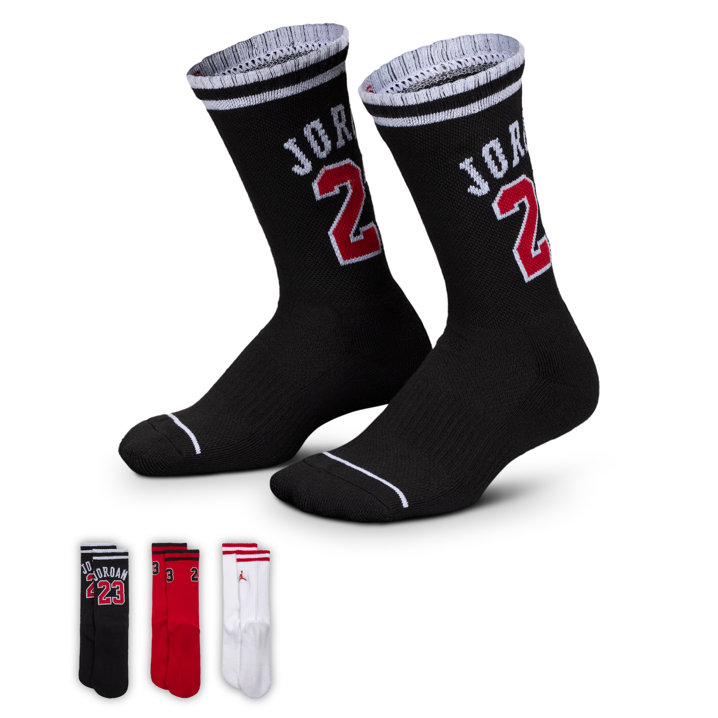 【ナイキ(NIKE)公式ストア】ジョーダン ジュニア バーシティ ジャージー クルー ソックス (3足) IO2848-010 ブラック 【ナイキ(NIKE)公式ストア】ジョーダン ジュニア バーシティ ジャージー クルー ソックス (3足) IO2848-010 ブラック