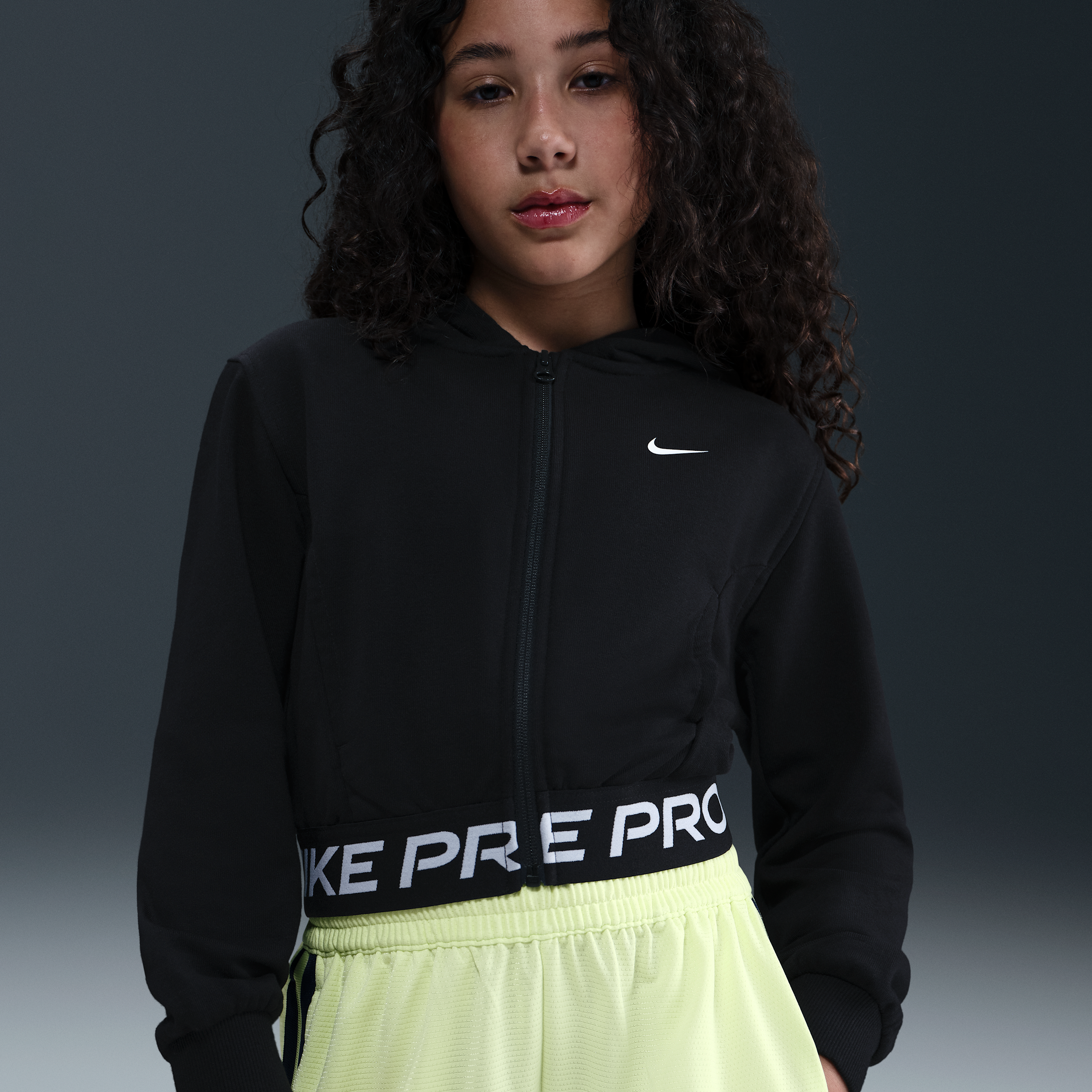 【ナイキ(NIKE)公式ストア】ナイキ プロ フリース ジュニア (ガールズ) Dri-FIT フルジップ パーカー HQ9312-011 ブラック 【ナイキ(NIKE)公式ストア】ナイキ プロ フリース ジュニア (ガールズ) Dri-FIT フルジップ パーカー HQ9312-011 ブラック