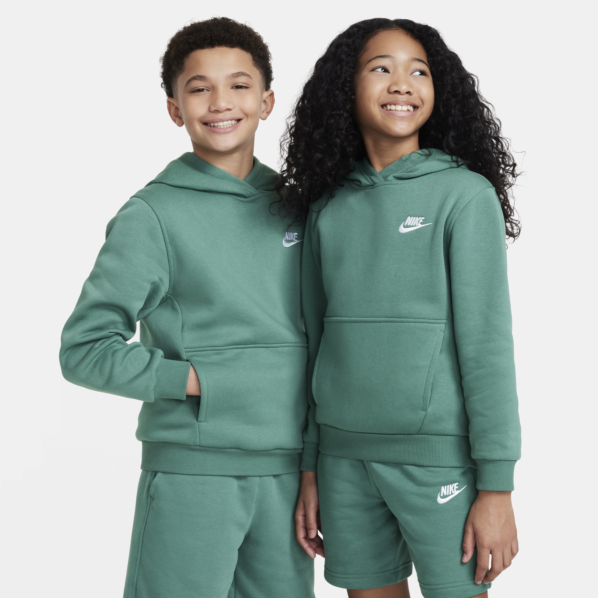 Felpa pullover con cappuccio Nike Sportswear Club Fleece - Ragazzi - Verde