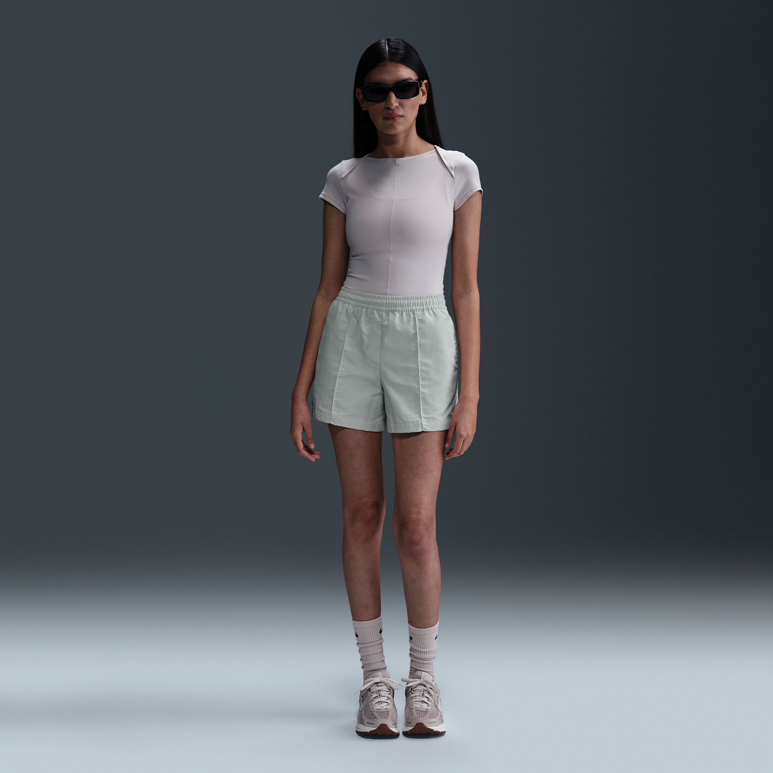 Shorts a vita media 13 cm Nike Everything Wovens – Donna - Grigio