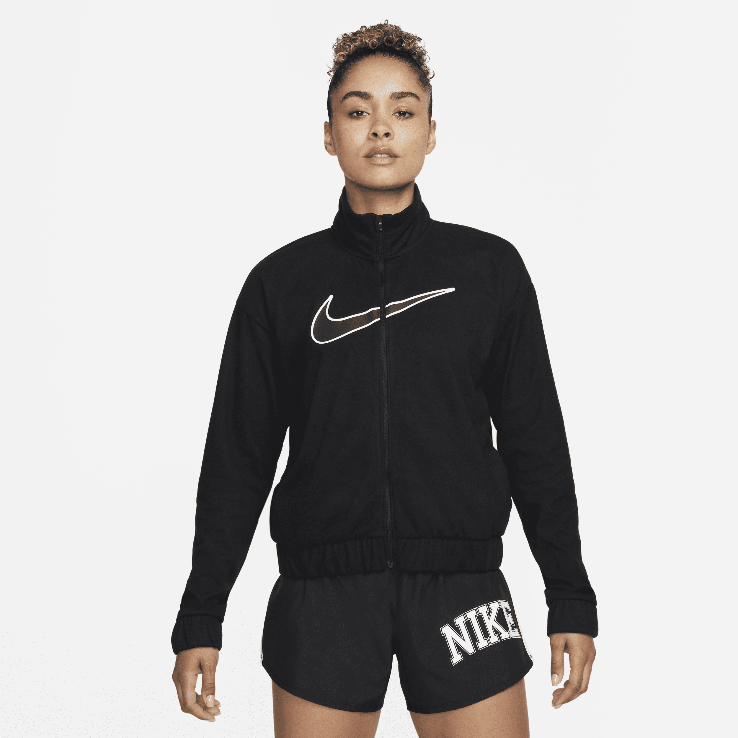 Nike Dri-FIT Swoosh Run-løbejakke til kvinder - sort