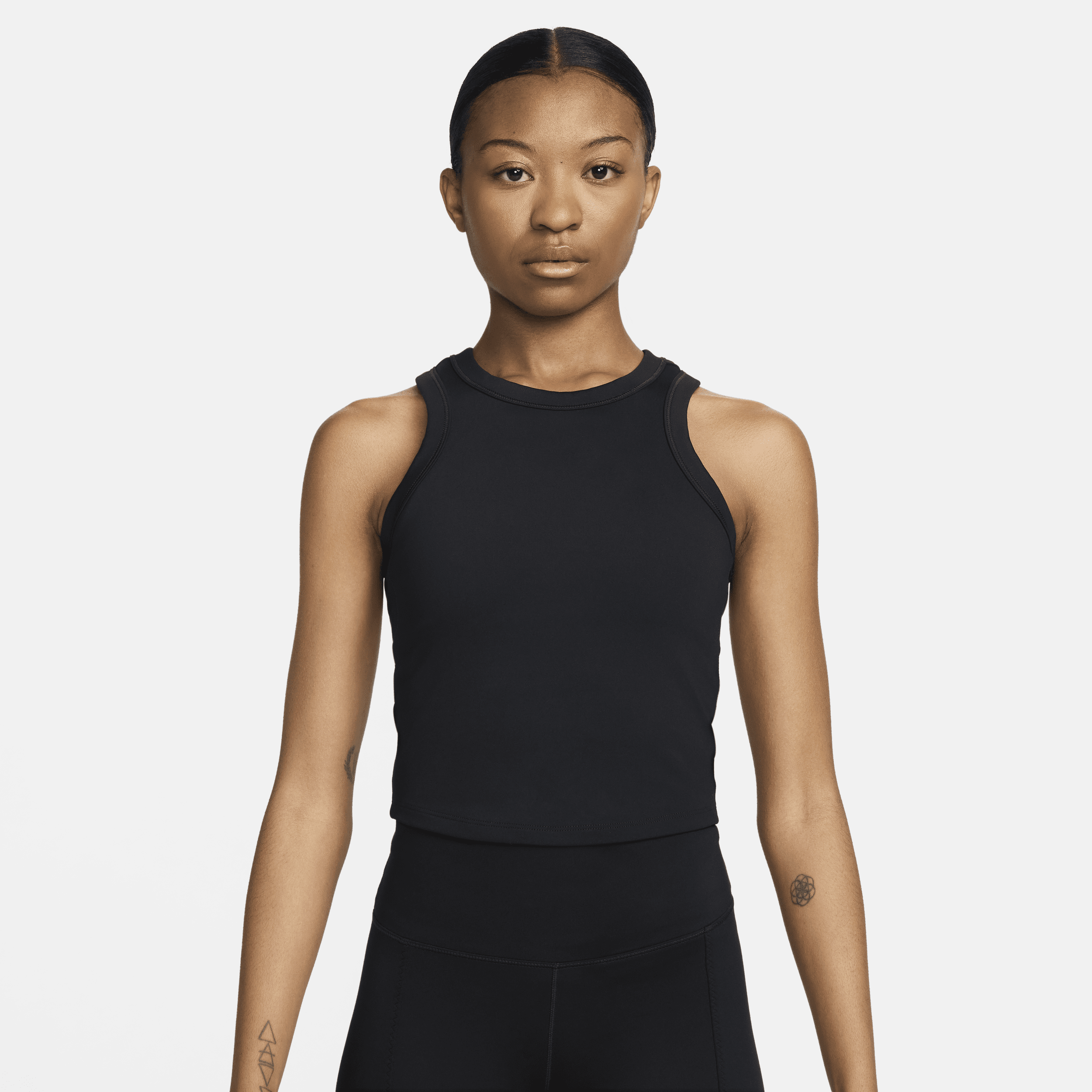 Kort Nike One Fitted Dri-FIT-tanktop til kvinder - sort