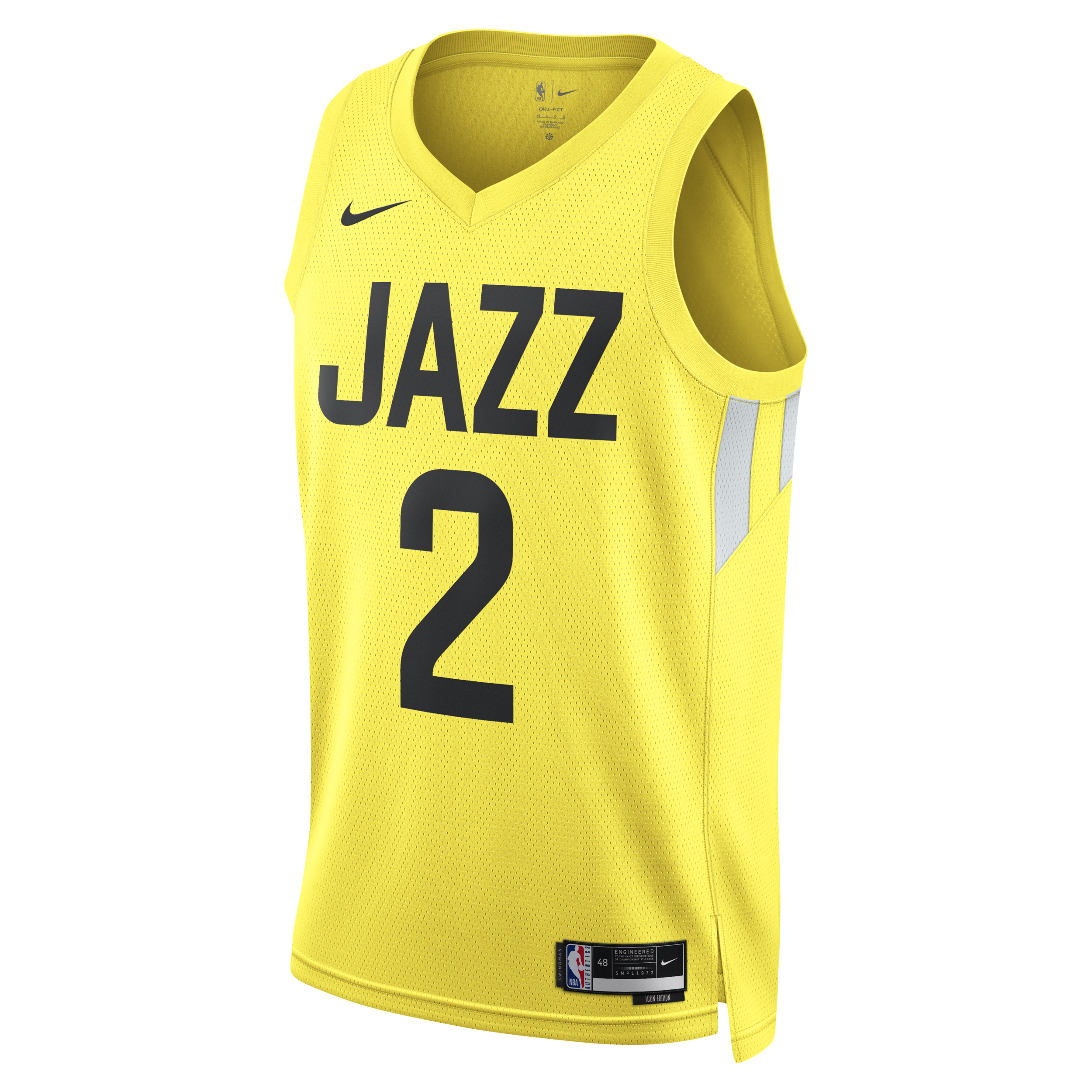 Utah Jazz Icon Edition 2022/23 Nike Dri-FIT Swingman NBA-jersey voor heren - Geel