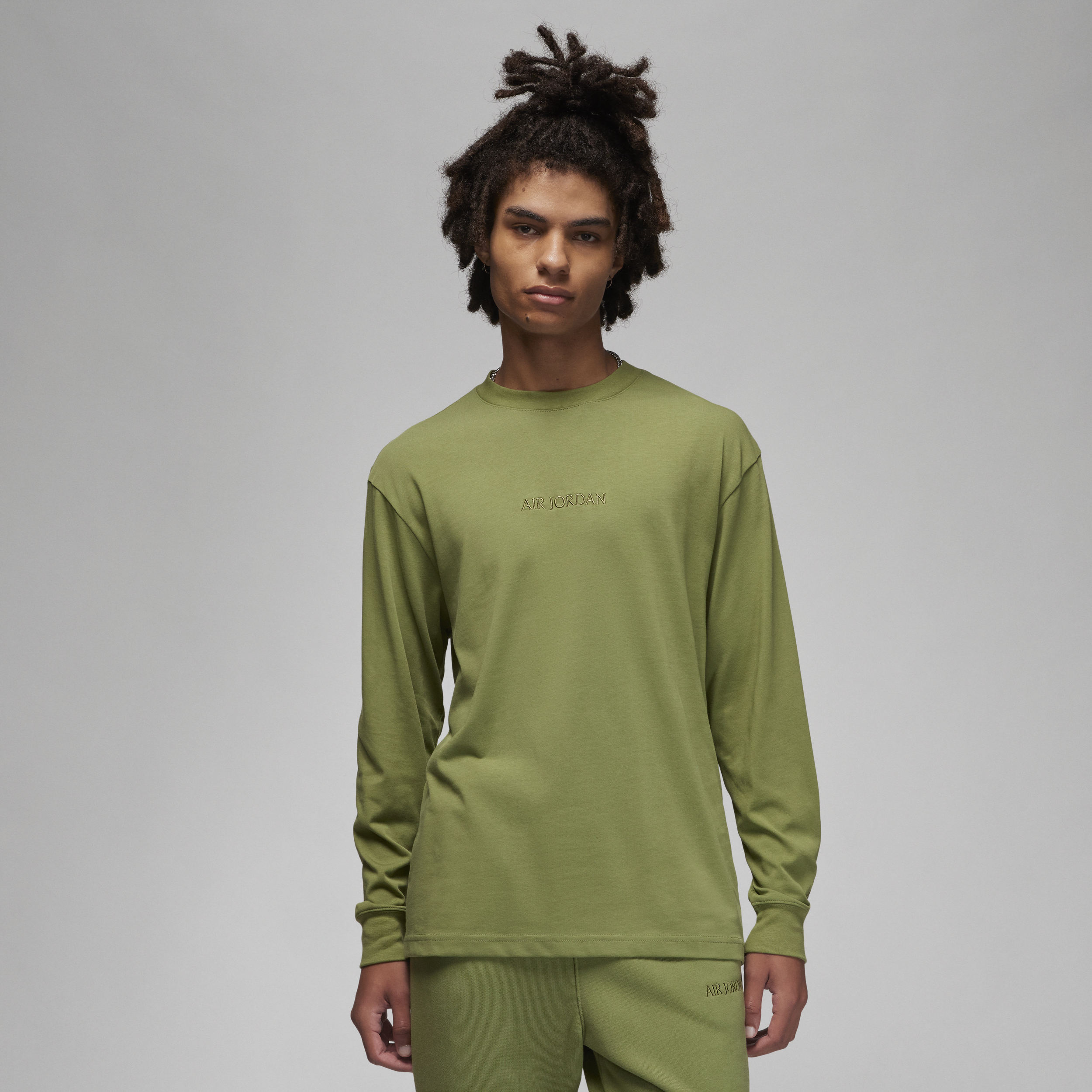 Nike T-shirt a manica lunga Jordan Wordmark – Uomo - Verde