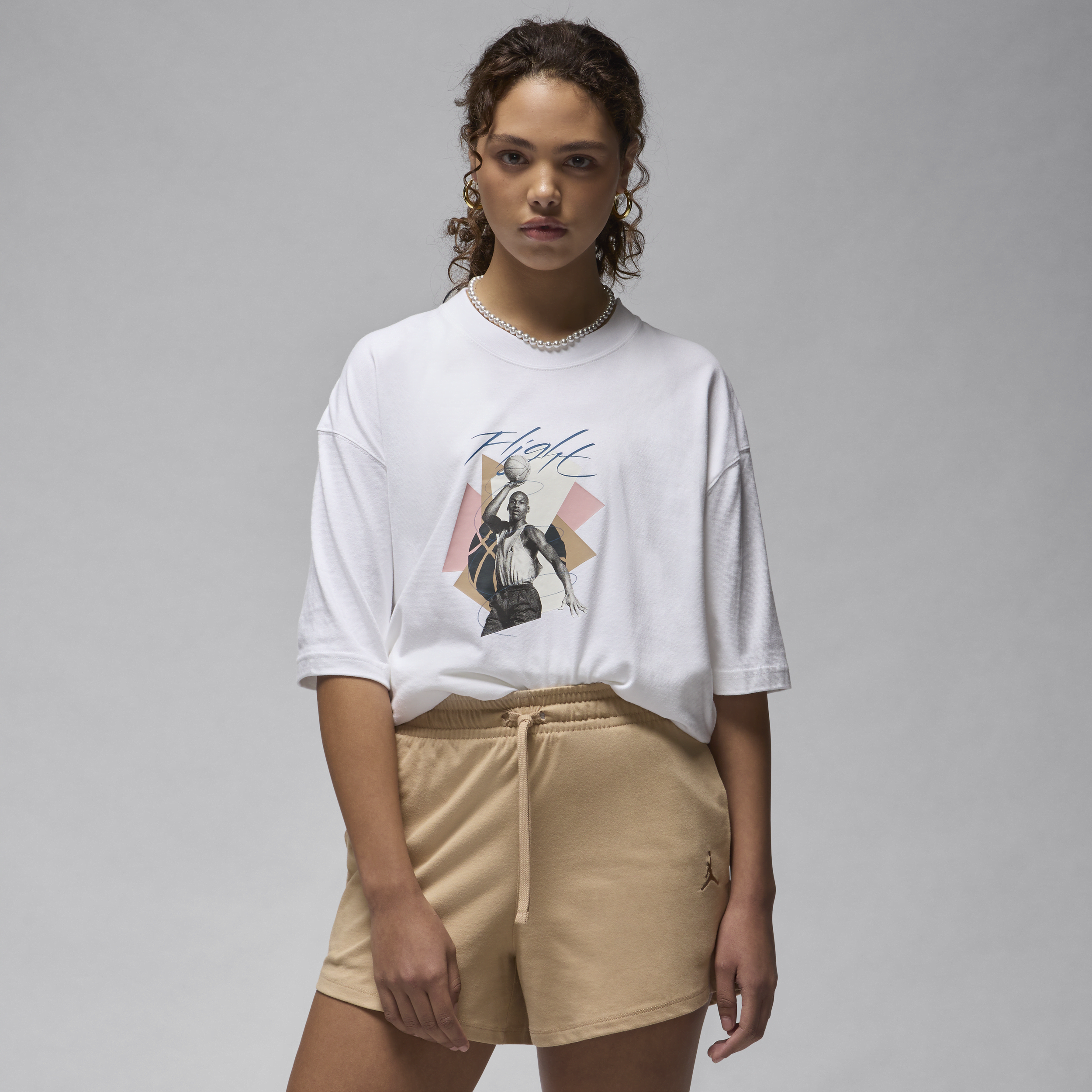 Jordan Camiseta oversize con estampado - Mujer - Blanco