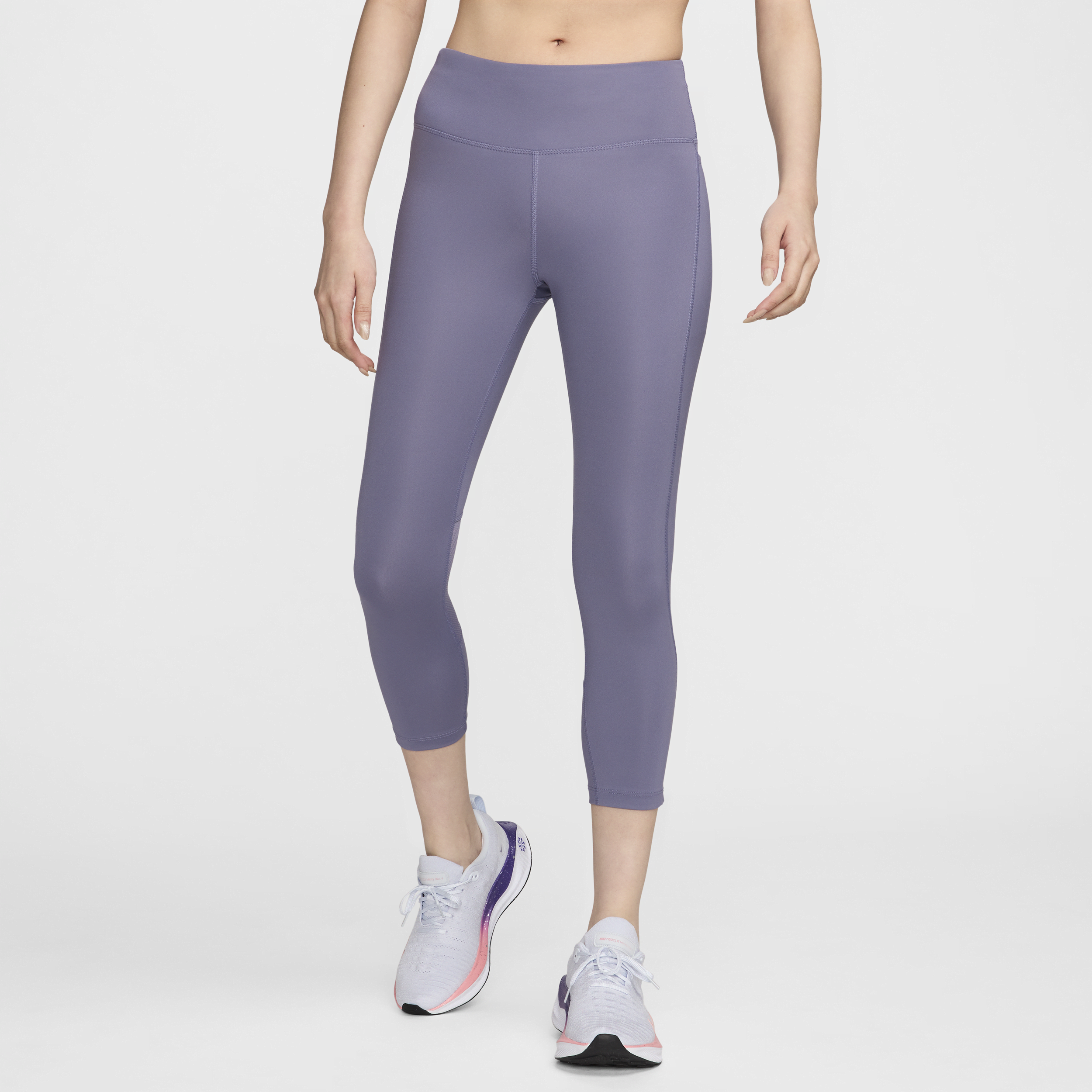Korte Nike Fast-løbeleggings med mellemhøj talje til kvinder - lilla