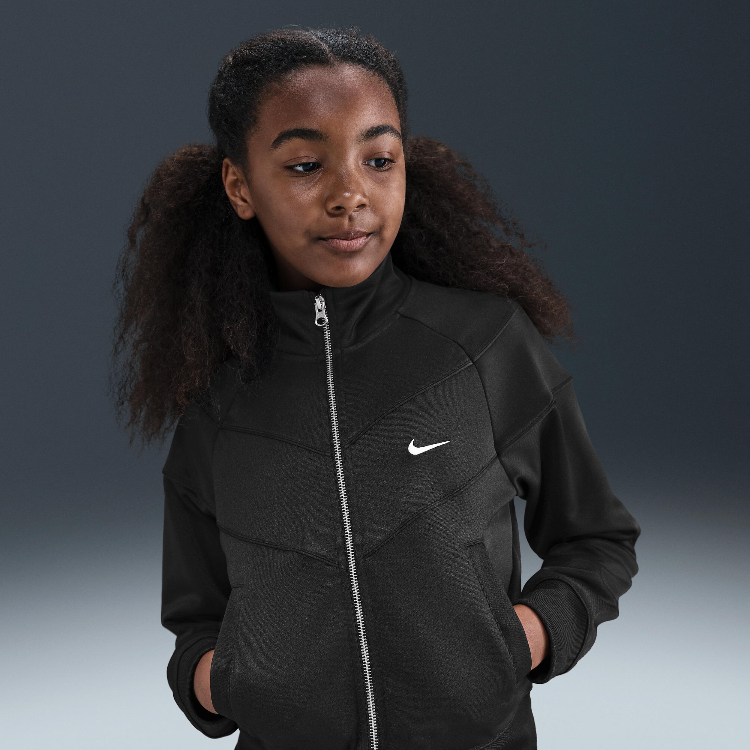 Track jacket in maglia Nike – Ragazza - Nero